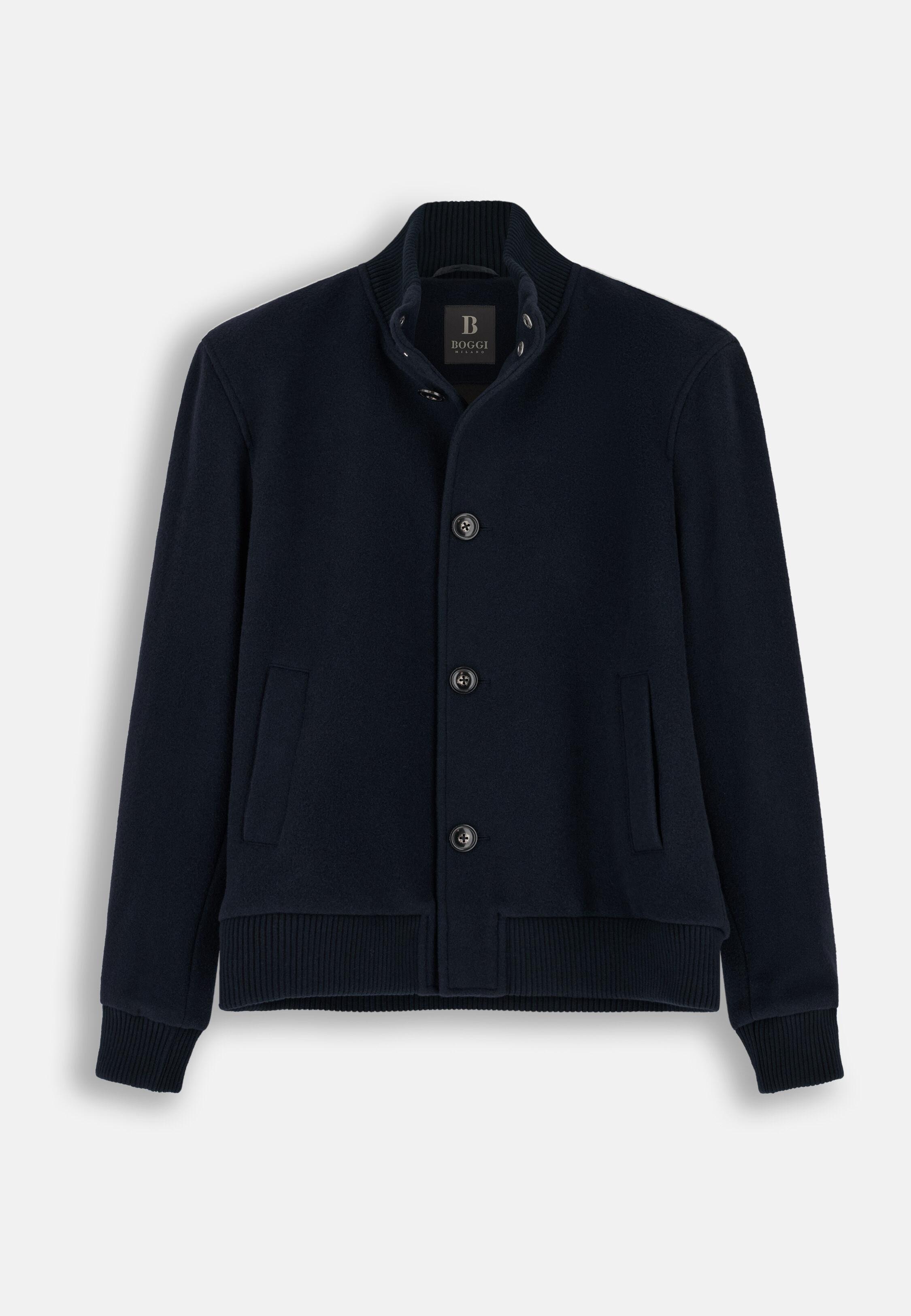Wool Blend Blouson Navy blue, Navy blue, large image number 4