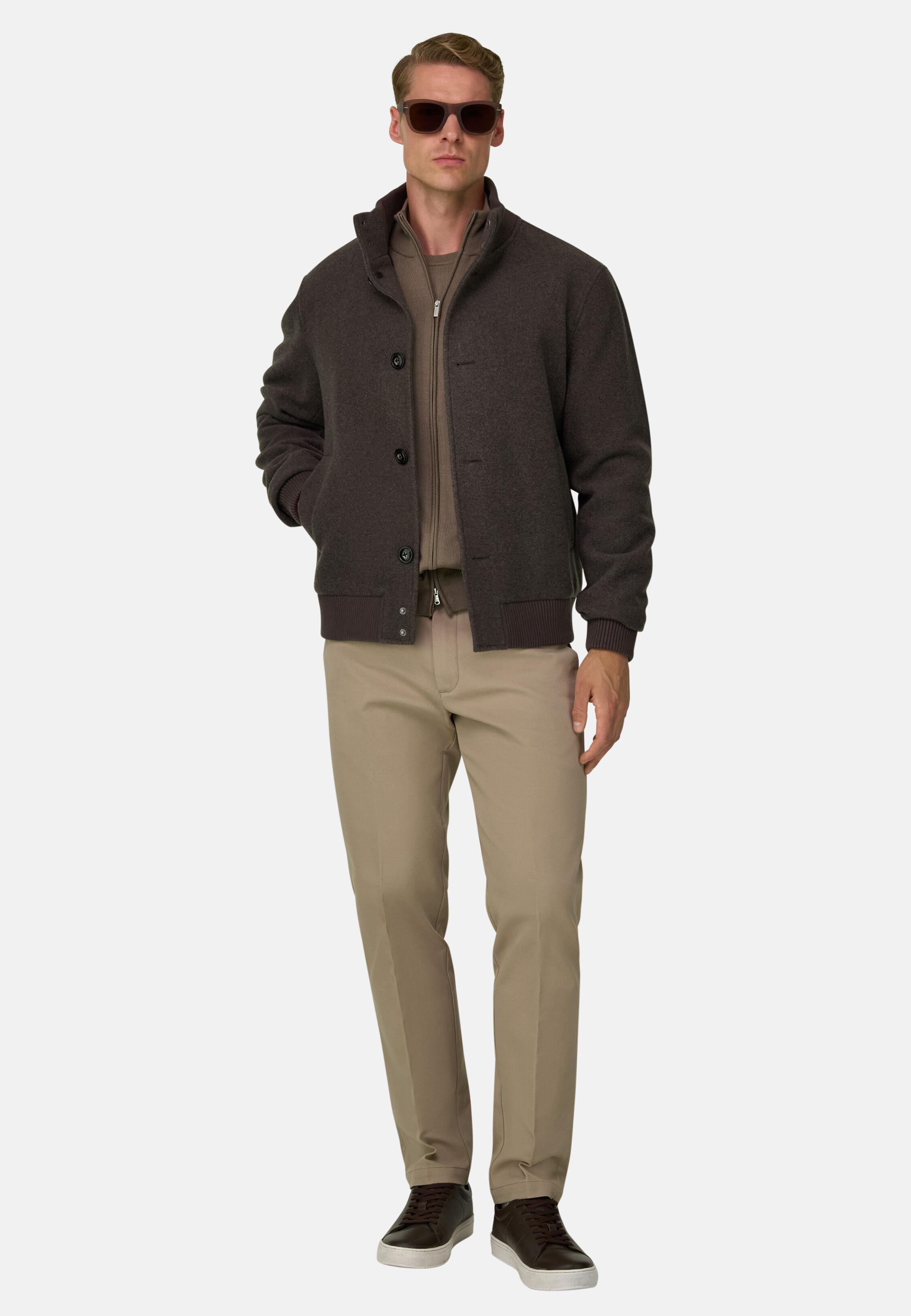 Wool Blend Blouson Taupe, Taupe, medium