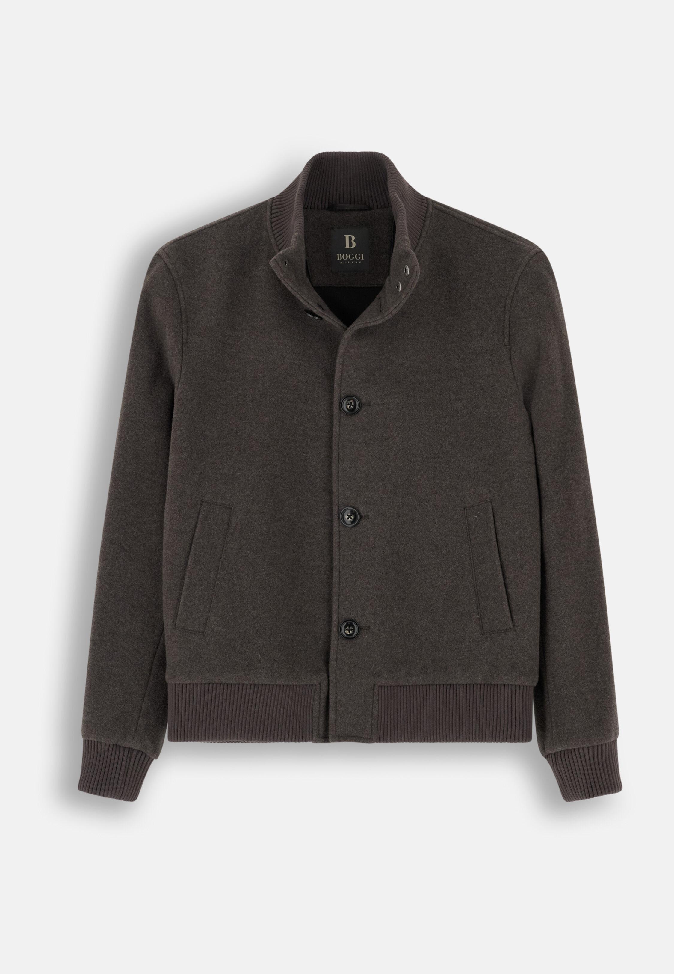 Wool Blend Blouson Taupe, Taupe, large image number 4