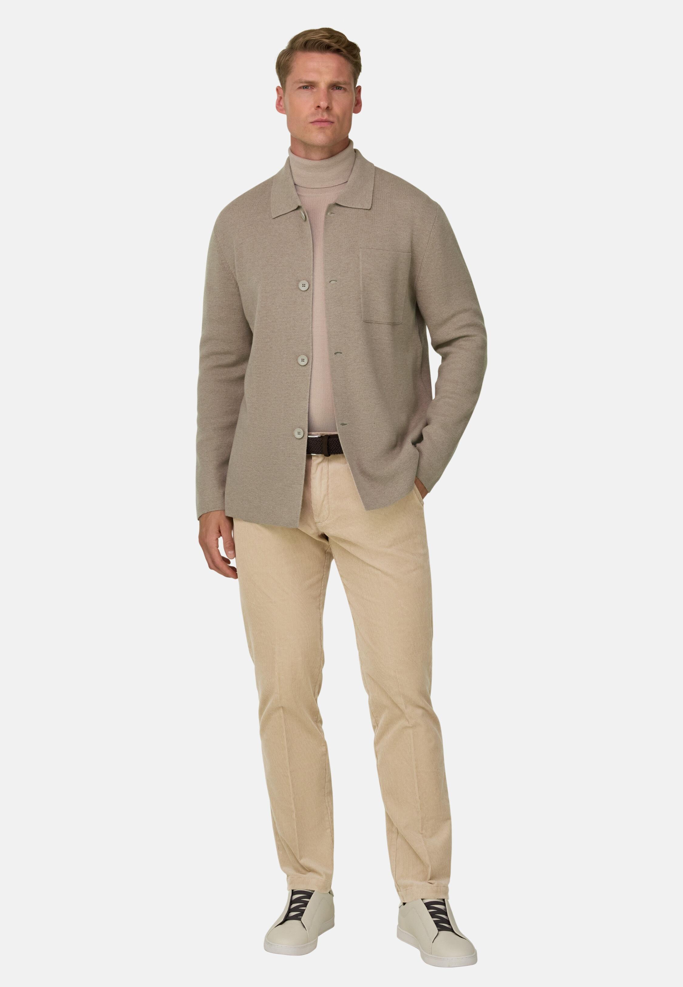 Trousers in Stretch Velvet, Sand, Sand, large image number 0