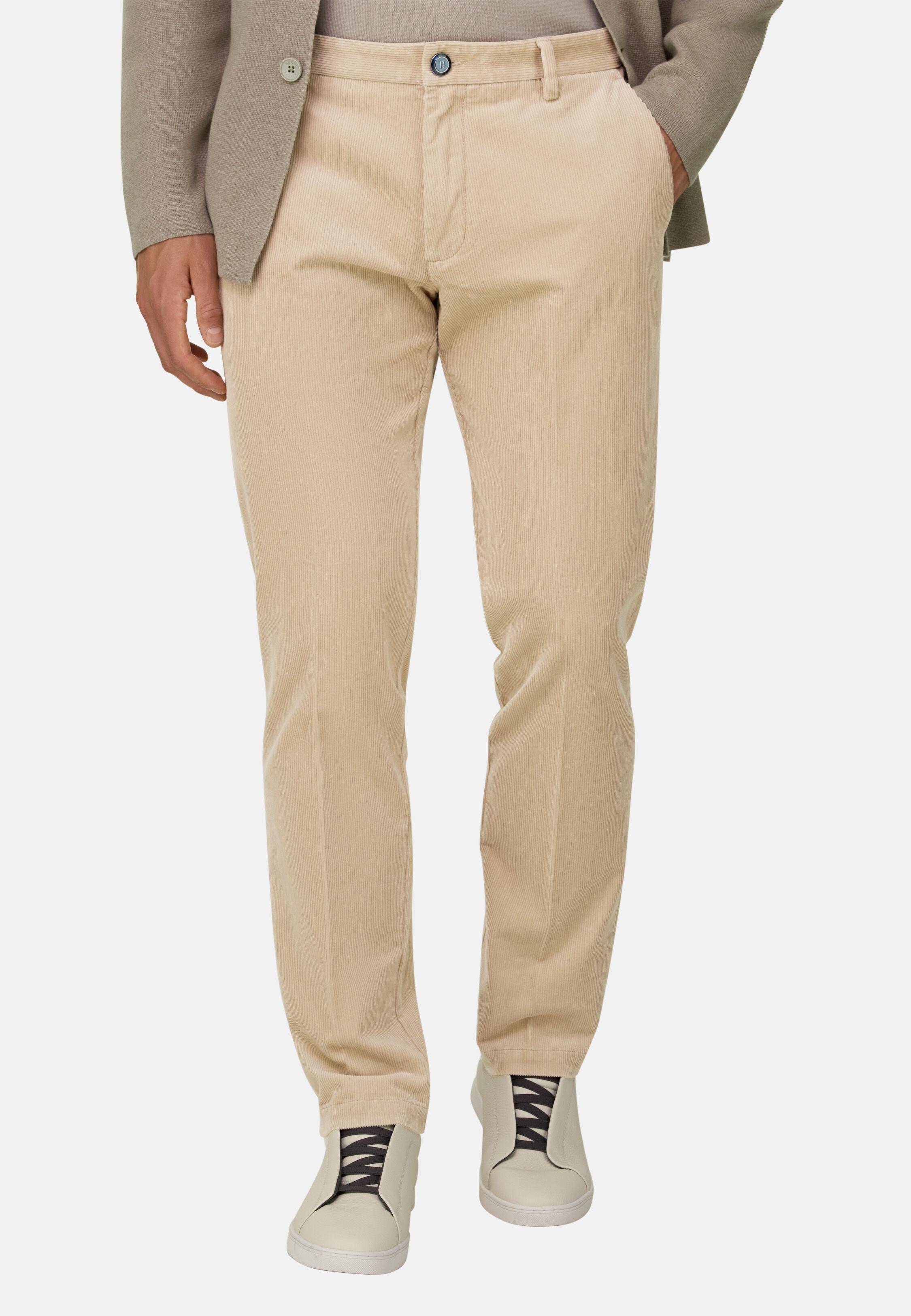 Trousers in Stretch Velvet, Sand, Sand, large image number 1