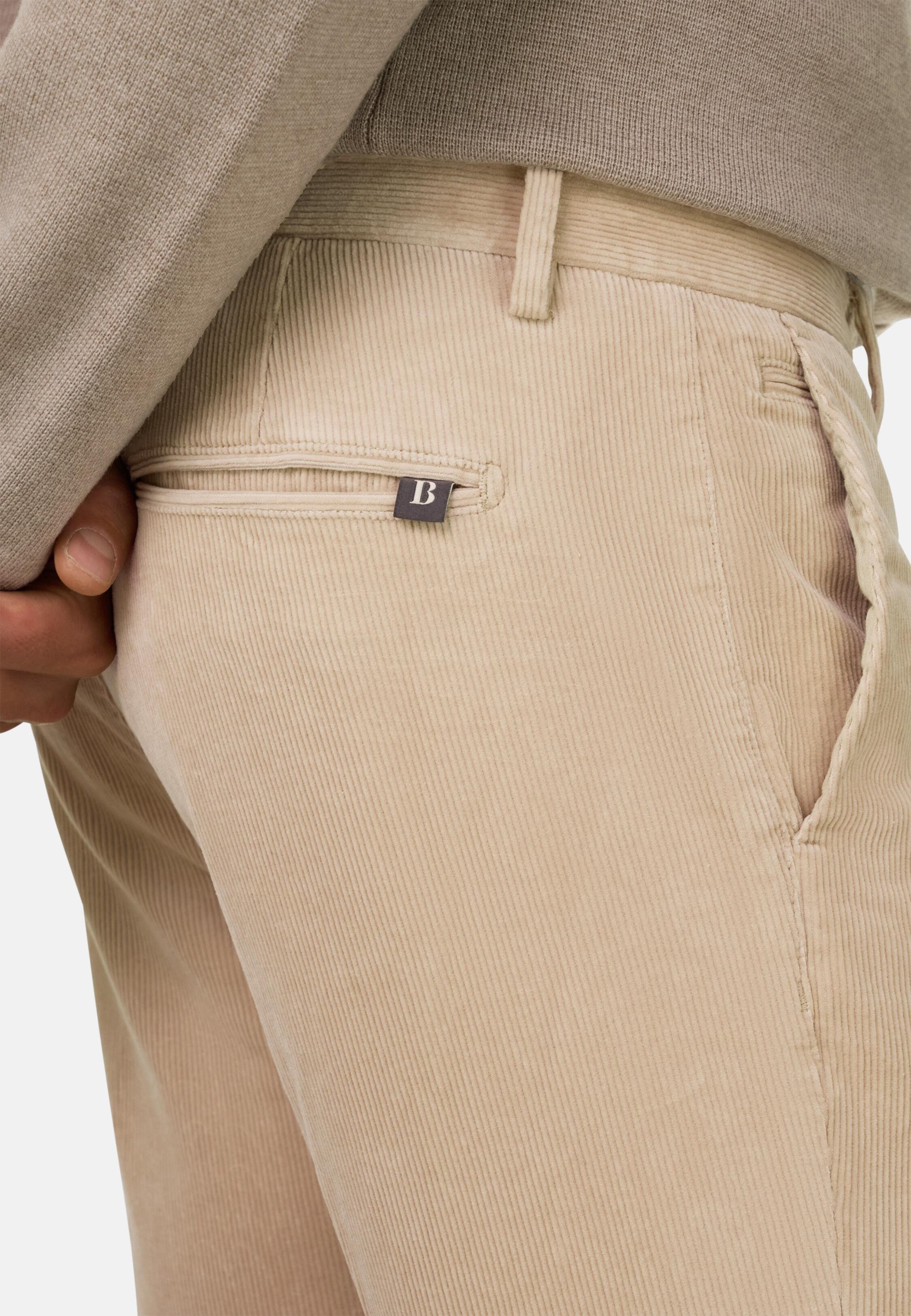 Trousers in Stretch Velvet, Sand, Sand, medium