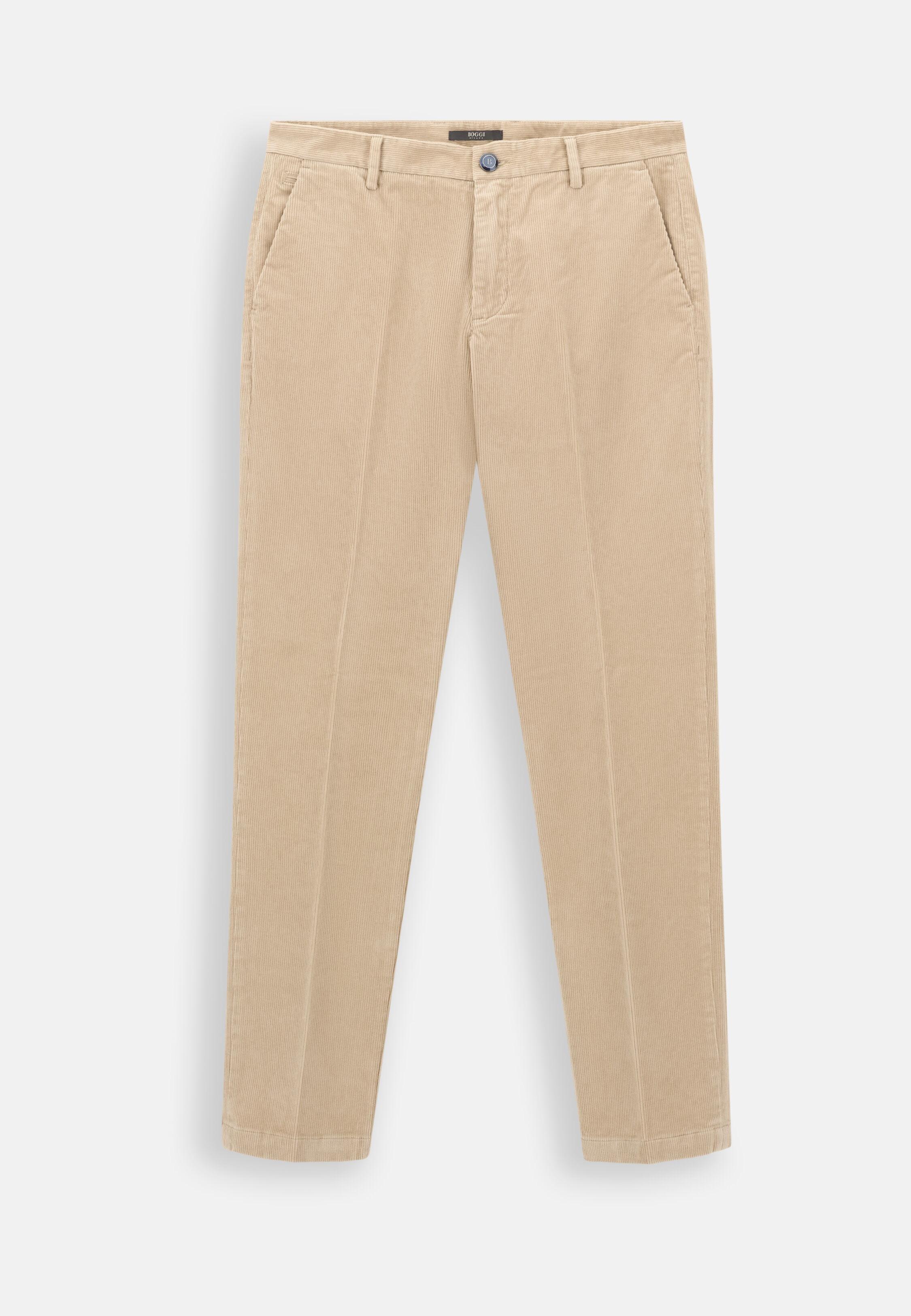 Trousers in Stretch Velvet, Sand, Sand, large image number 4