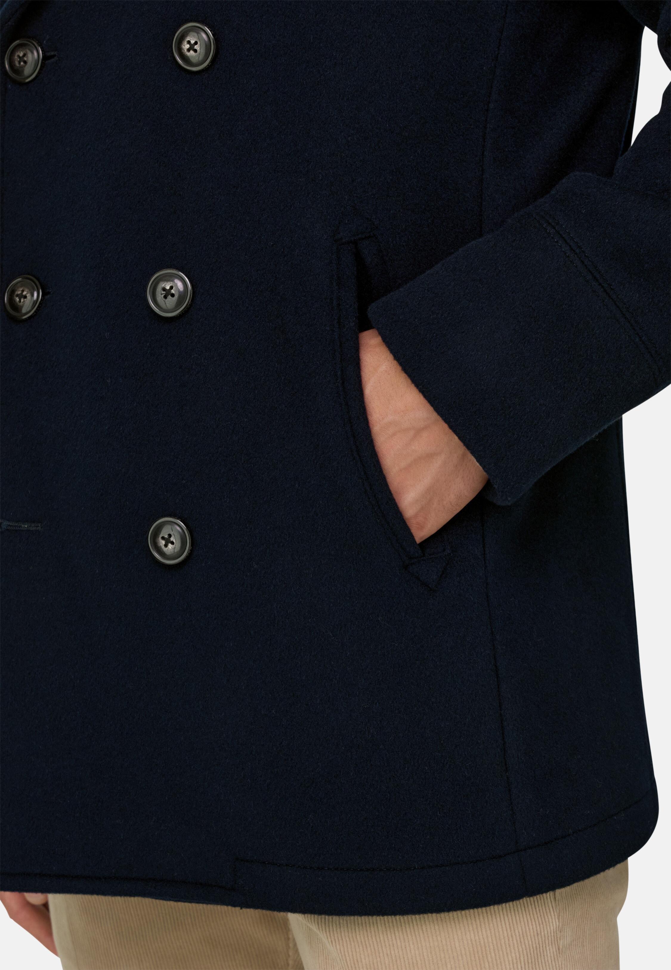 Wool Nylon Blend Peacoat, Navy blue, large image number 4