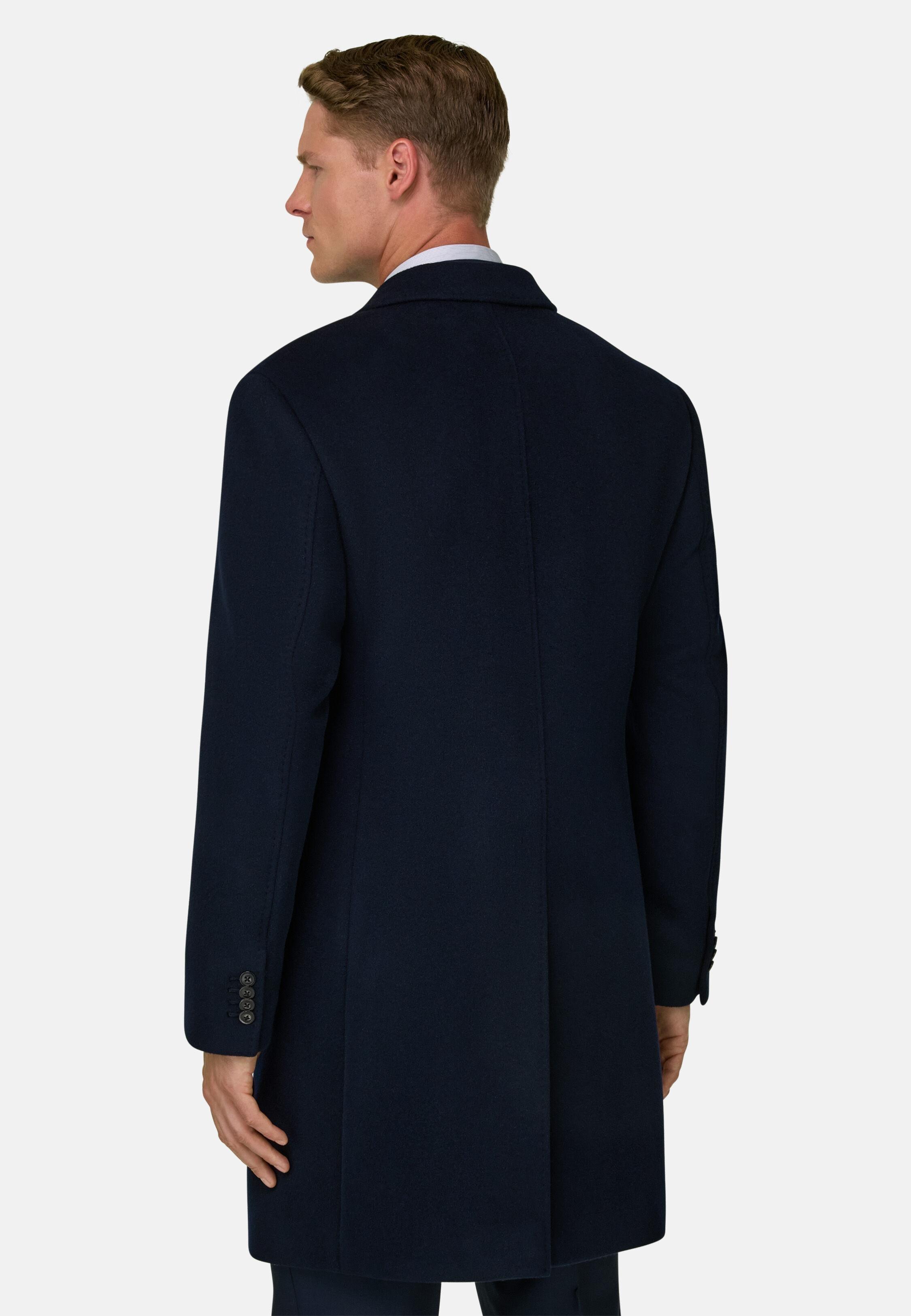 Double-Breasted Wool Coat, Navy blue, Navy blue, medium