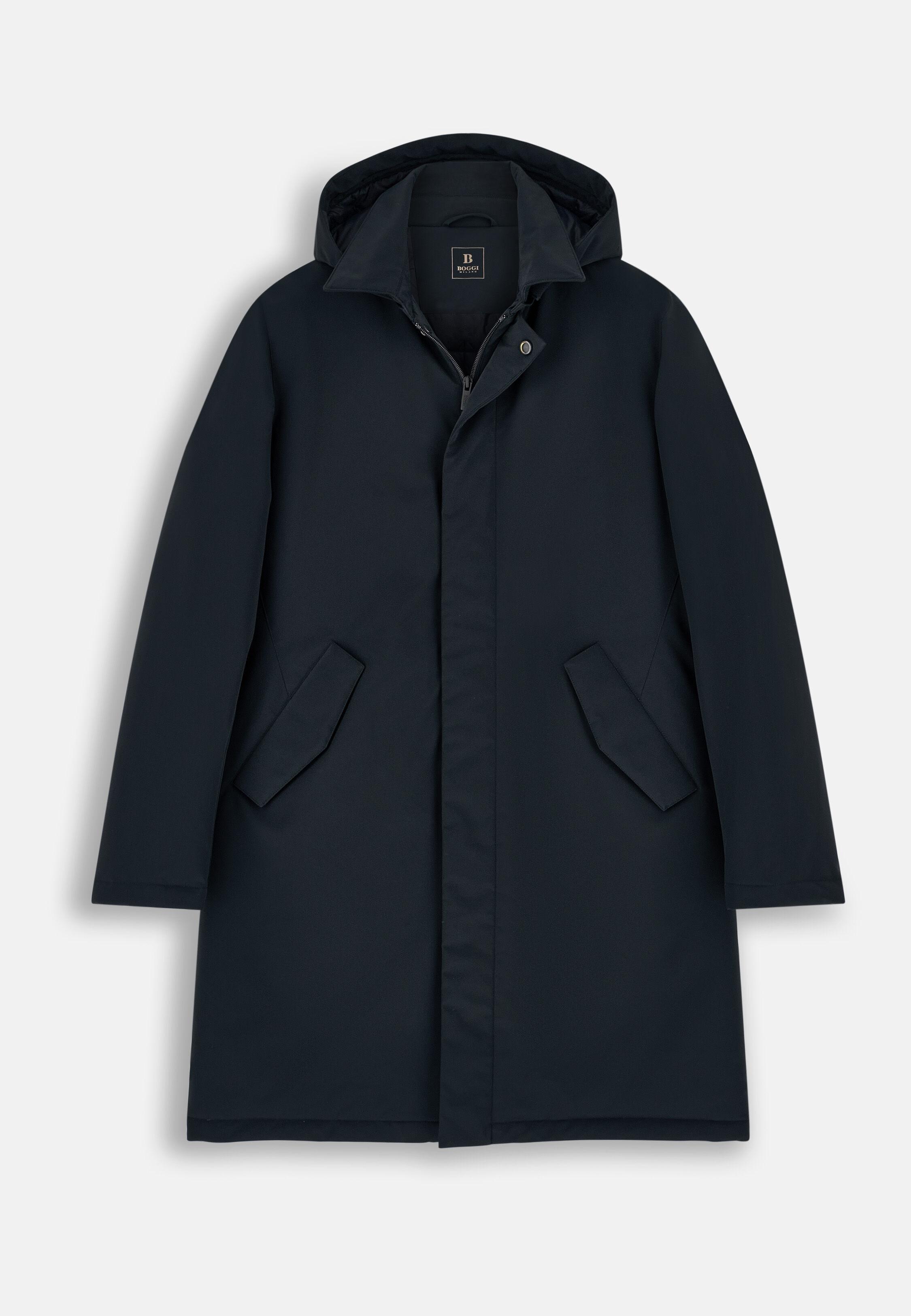 Technical Fabric Raincoat, Navy Blue, Navy blue, large image number 4
