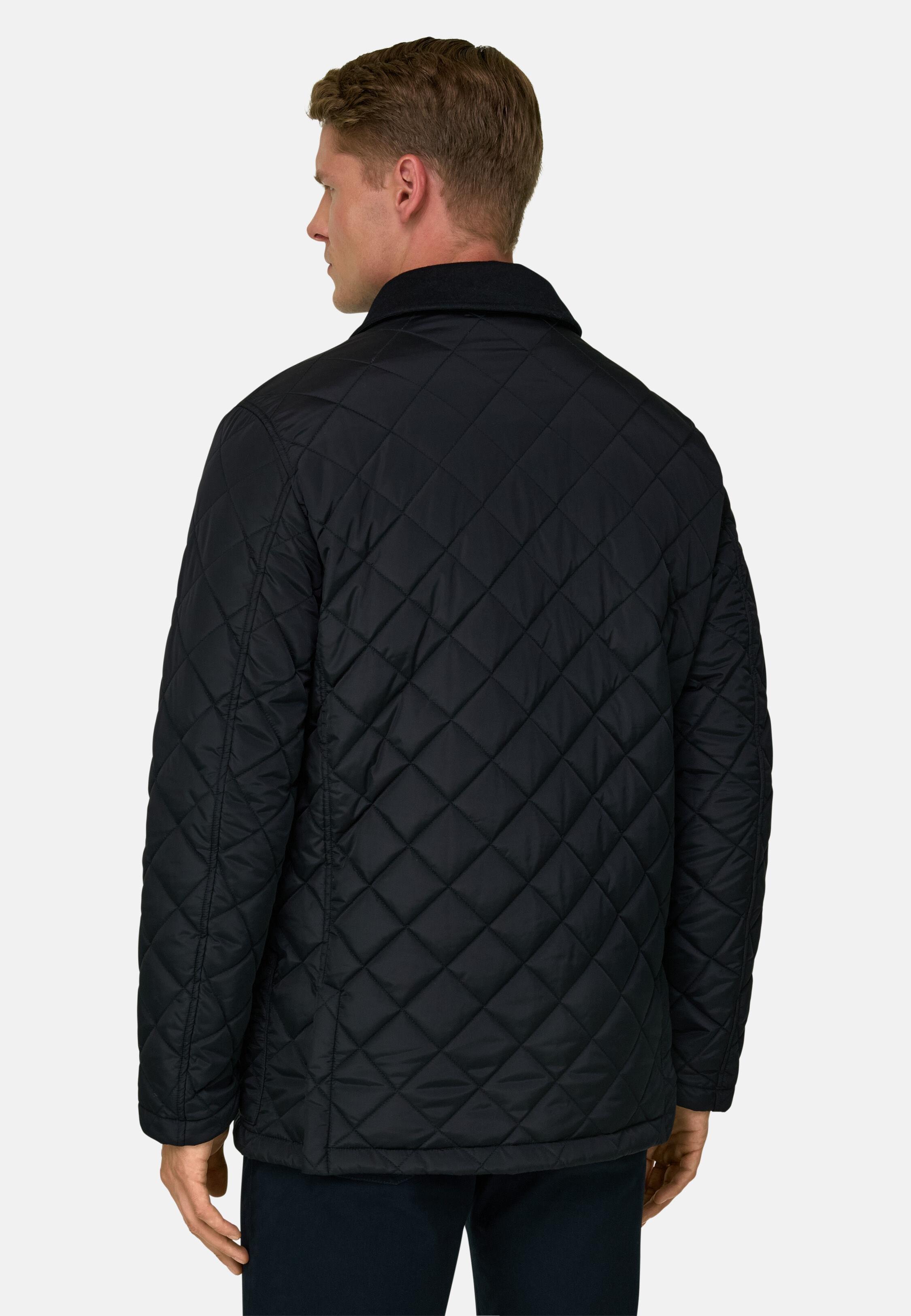 Peacoat in Technical Fabric, Navy Blue, Navy blue, large image number 2