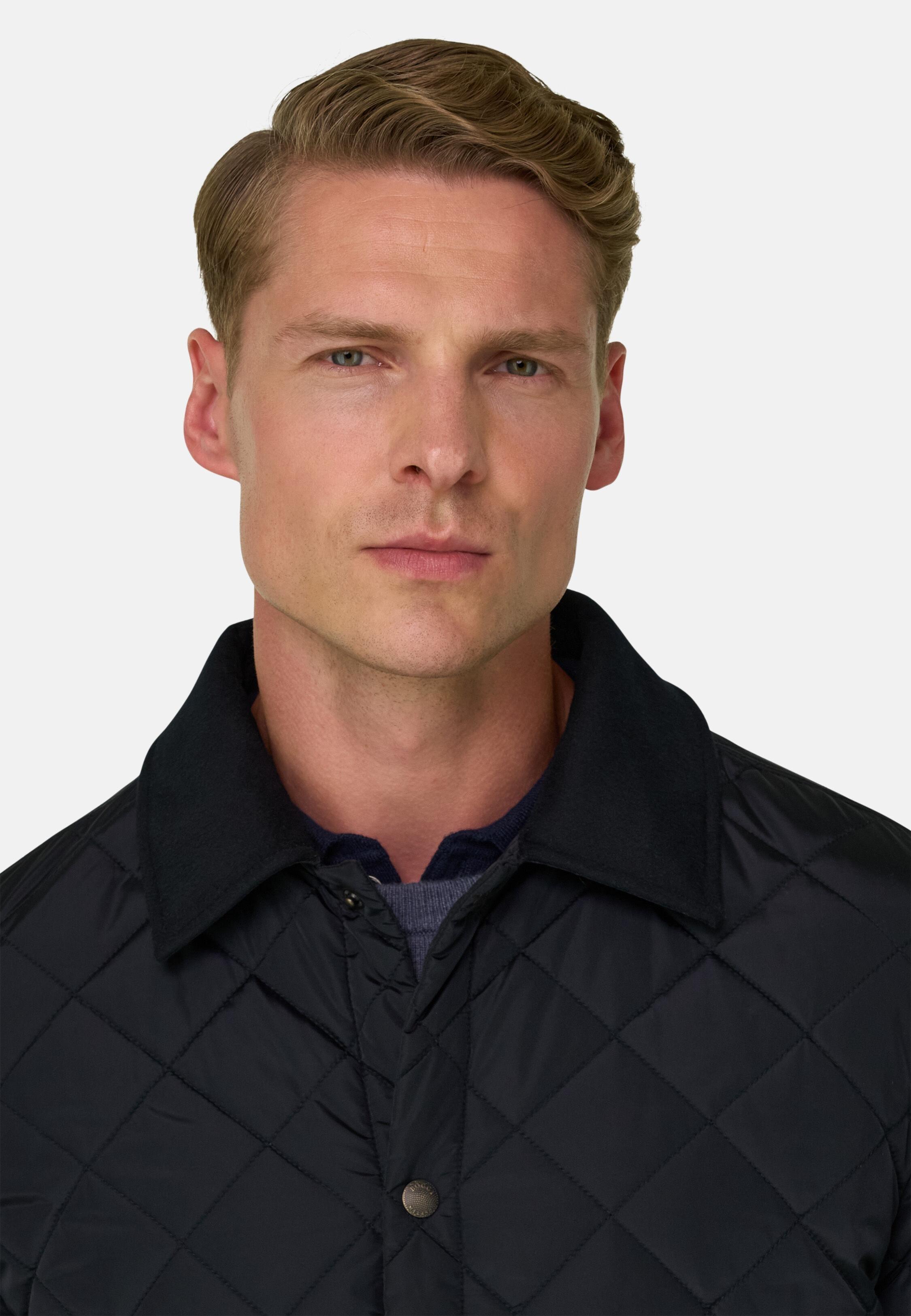 Peacoat in Technical Fabric, Navy Blue, Navy blue, large image number 3