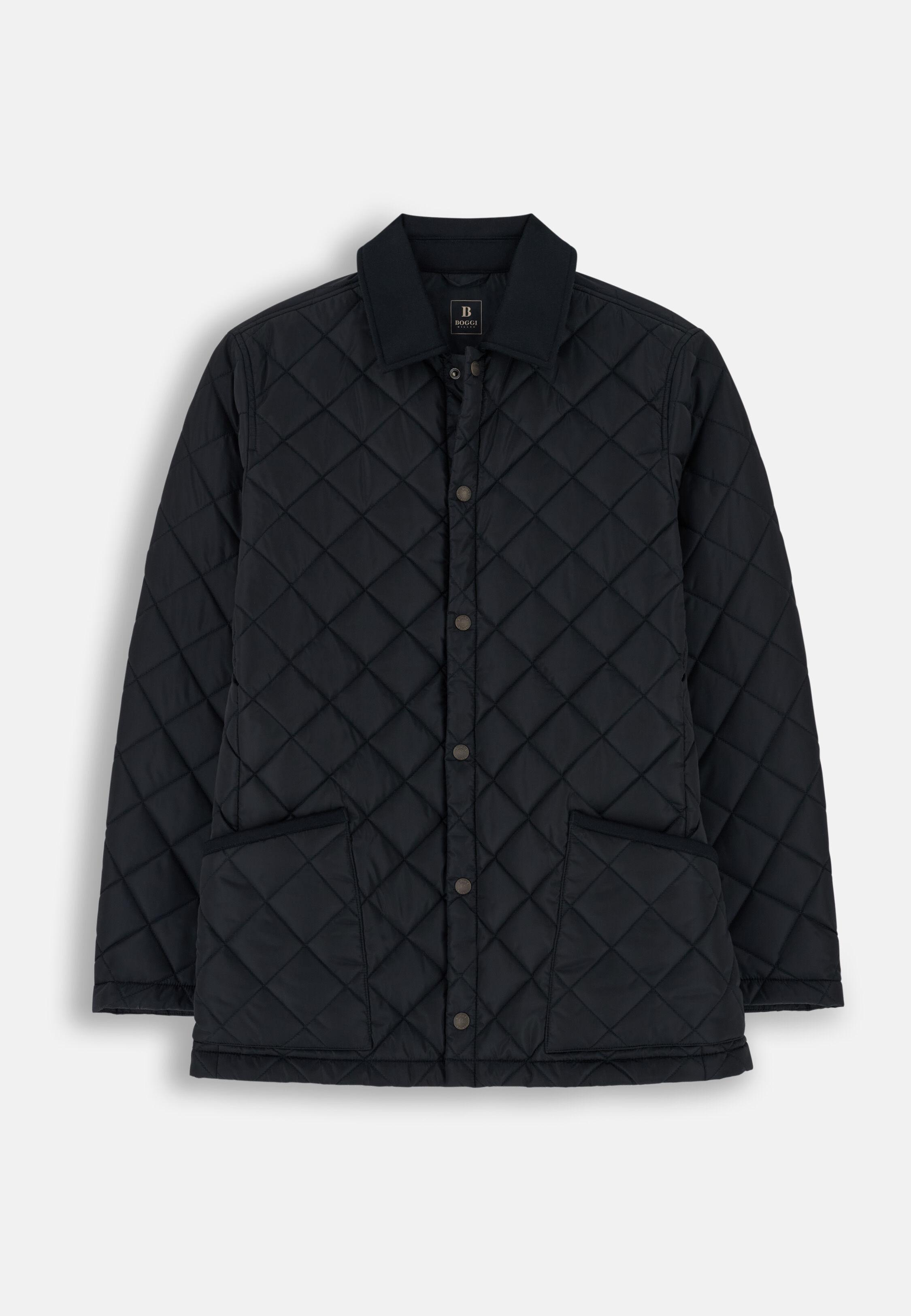 Peacoat in Technical Fabric, Navy Blue, Navy blue, large image number 4