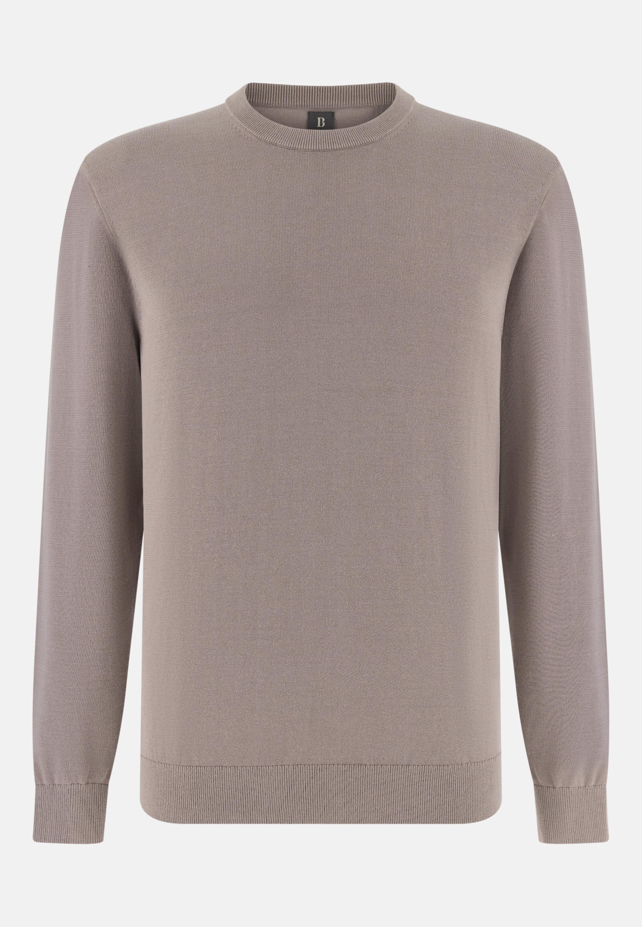Cotton Crew Neck, Taupe, Taupe, large image number 4