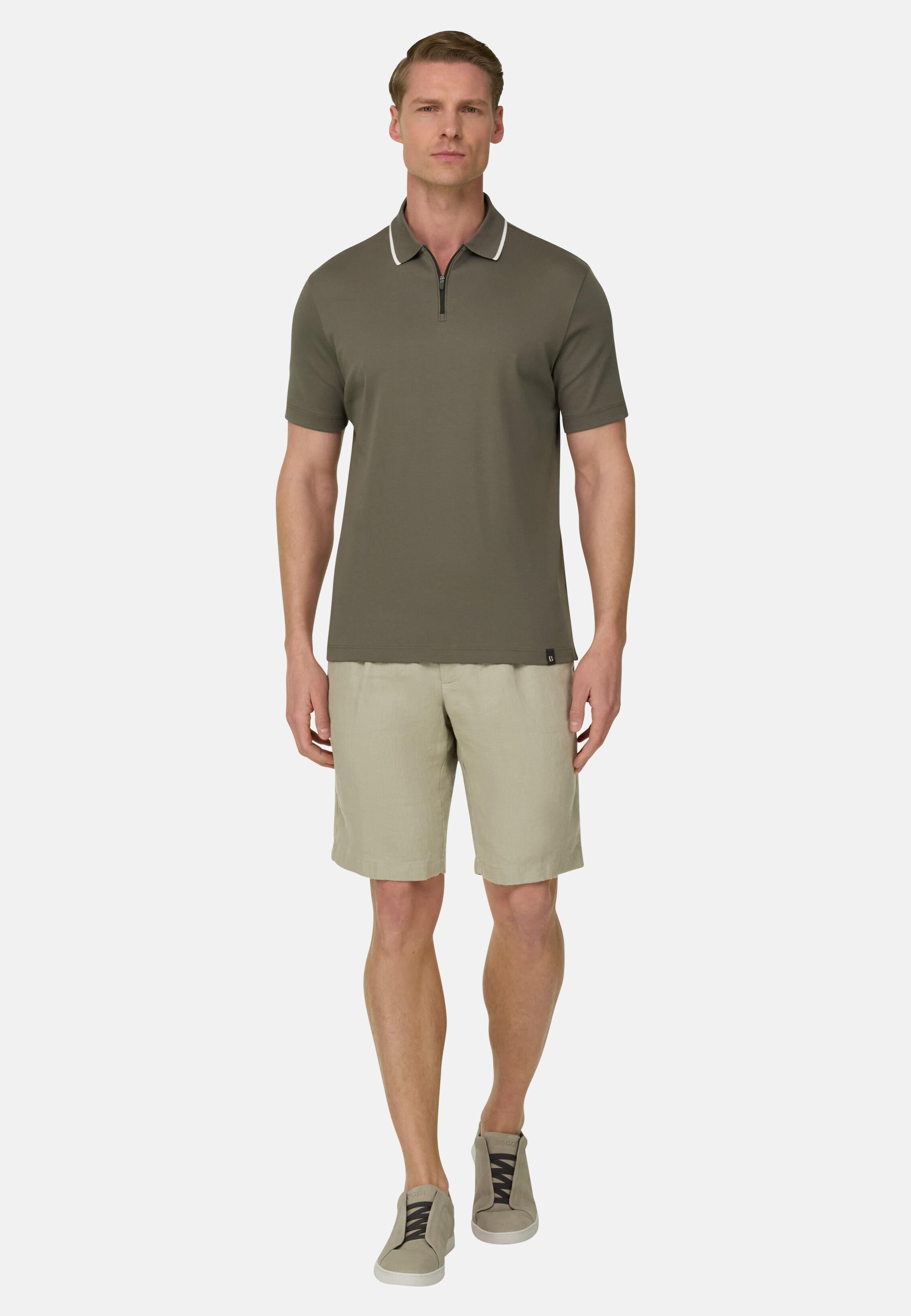 Pants in Linen Coulisse Short, Taupe, Taupe, large image number 1