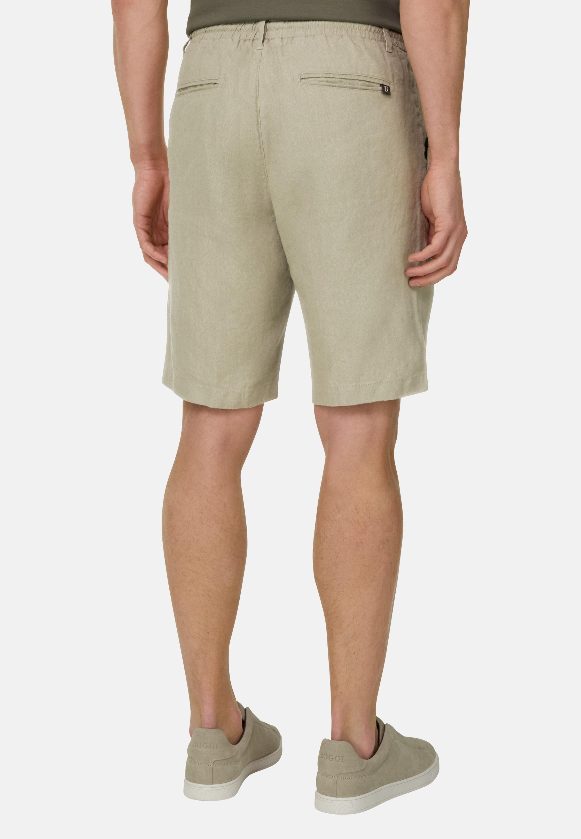 Pants in Linen Coulisse Short, Taupe, Taupe, large image number 2