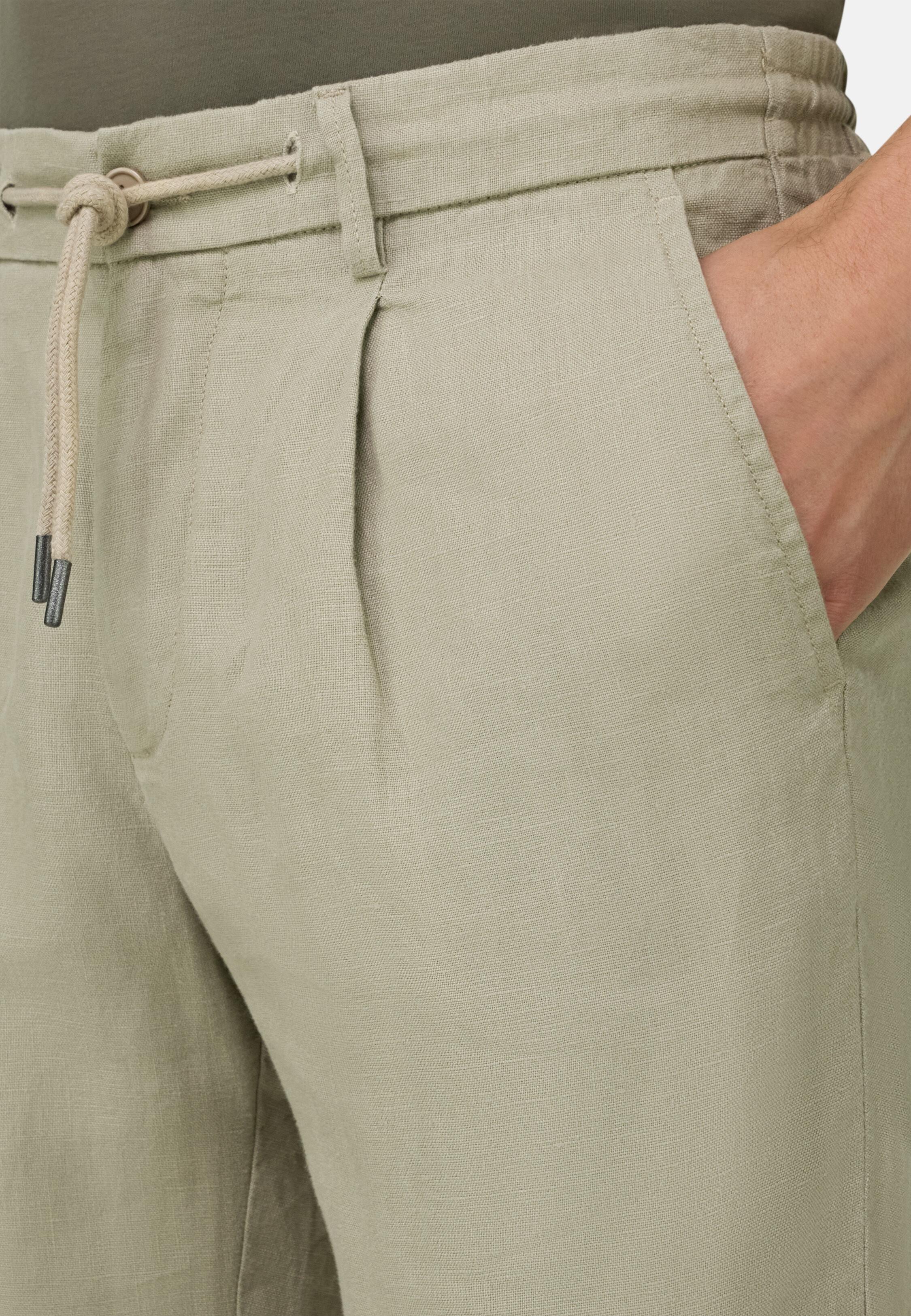 Pants in Linen Coulisse Short, Taupe, Taupe, large image number 4