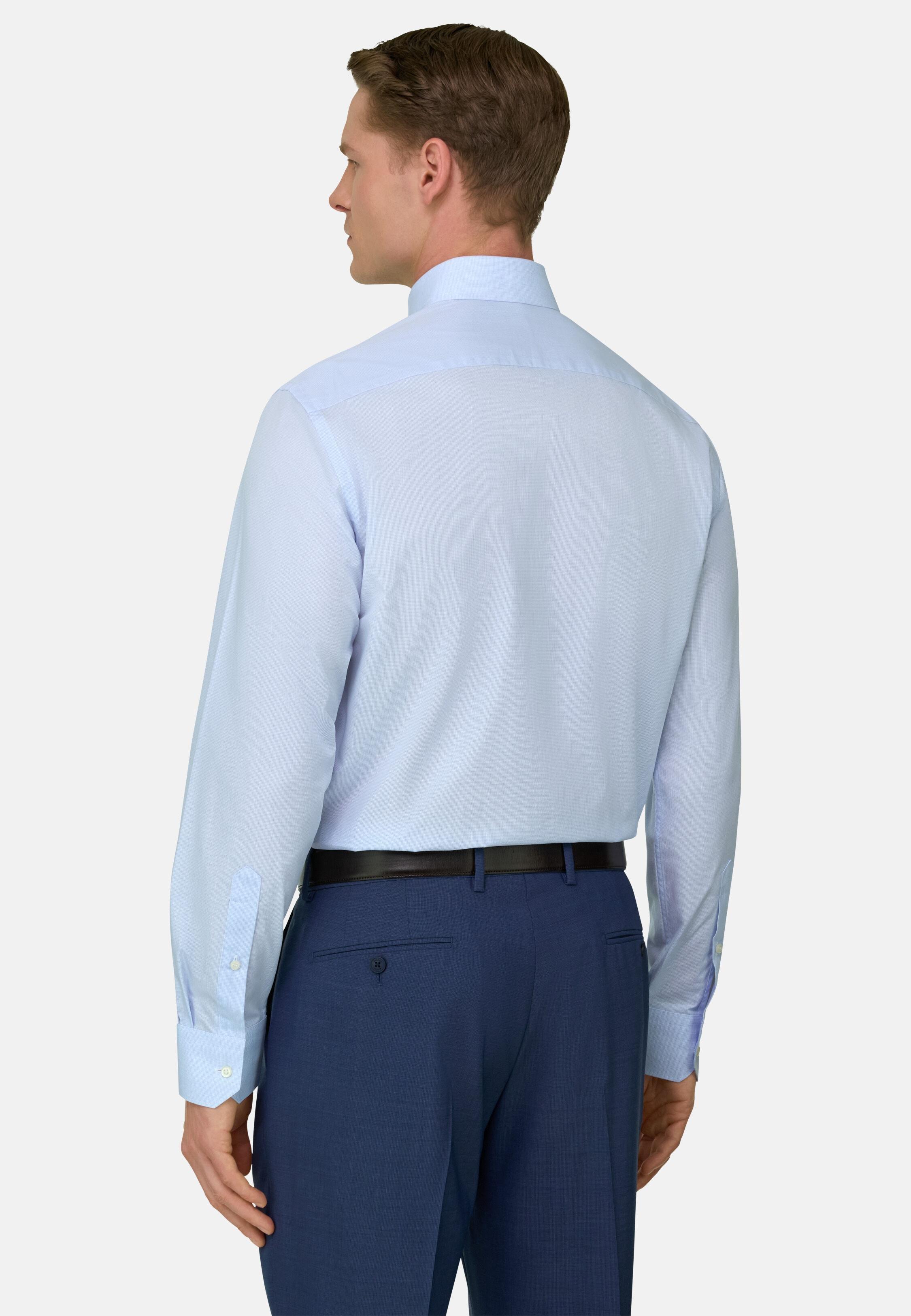 Check Windsor Collar Shirt Slim Fit, Light Blue, Light Blue, large image number 1
