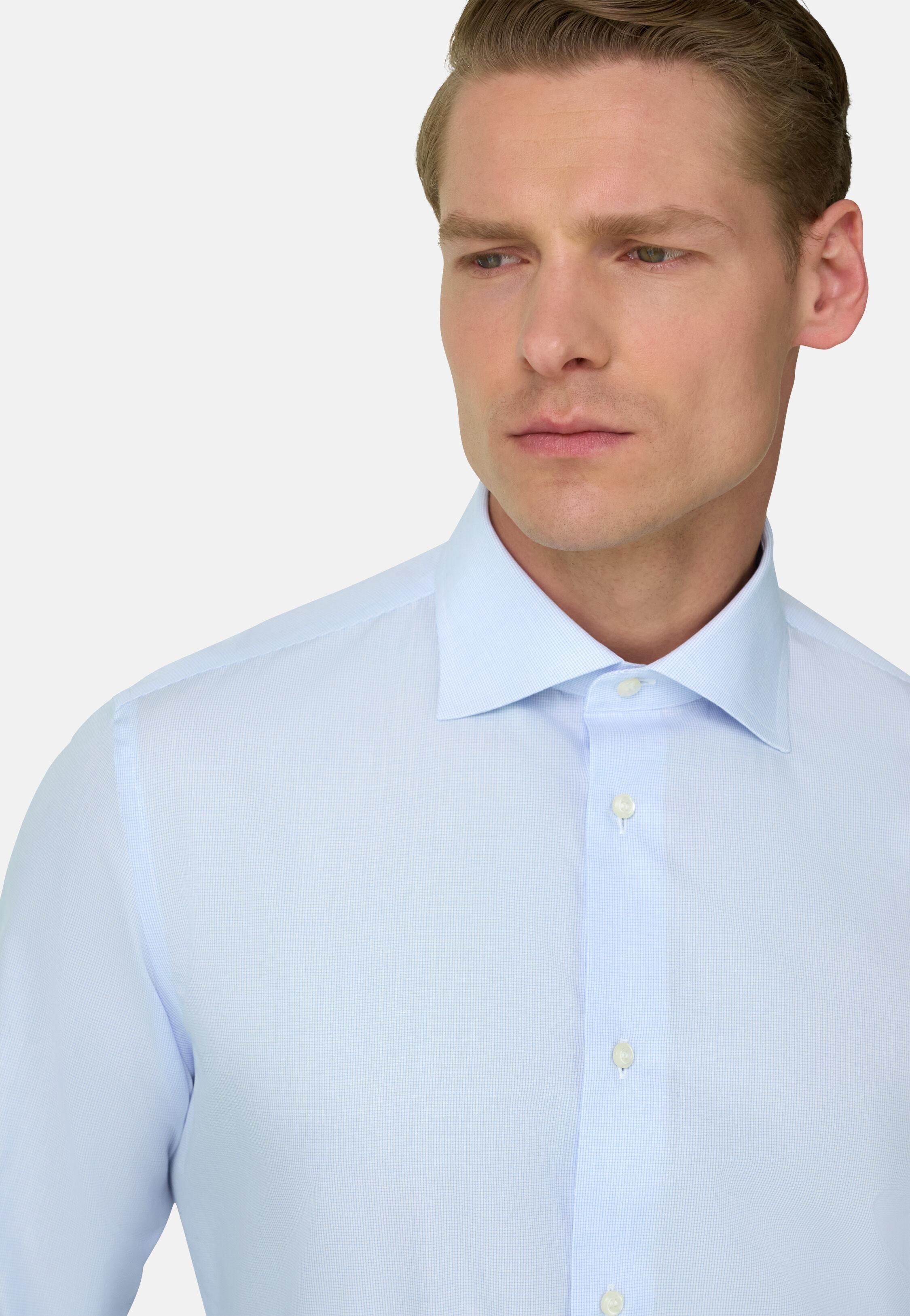 Check Windsor Collar Shirt Slim Fit, Light Blue, Light Blue, large image number 2