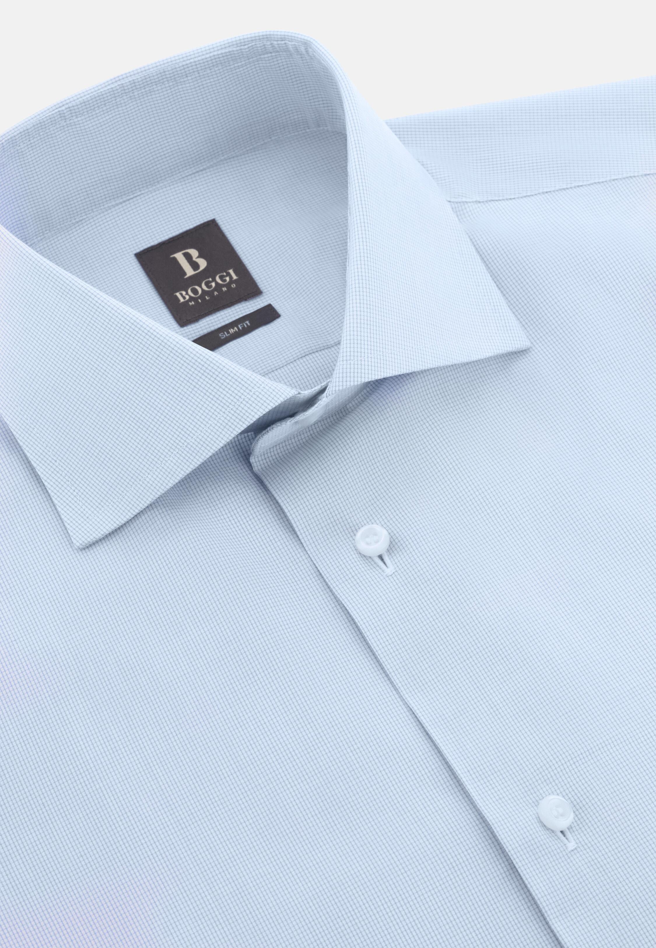 Check Windsor Collar Shirt Slim Fit, Light Blue, Light Blue, large image number 3