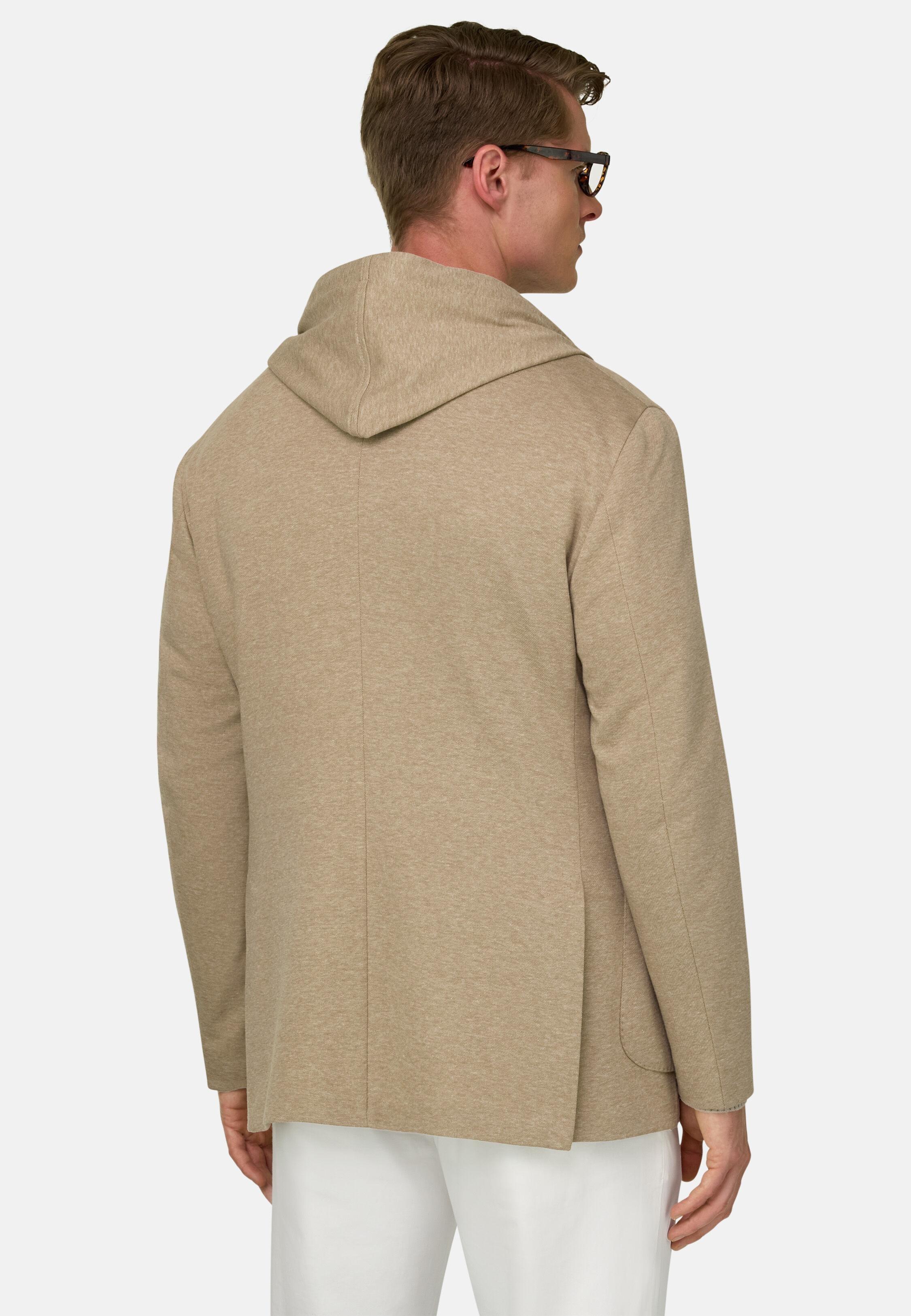 Beige Madison Sweatshirt Jacket In A Stretch Cotton Blend, Beige, large image number 1