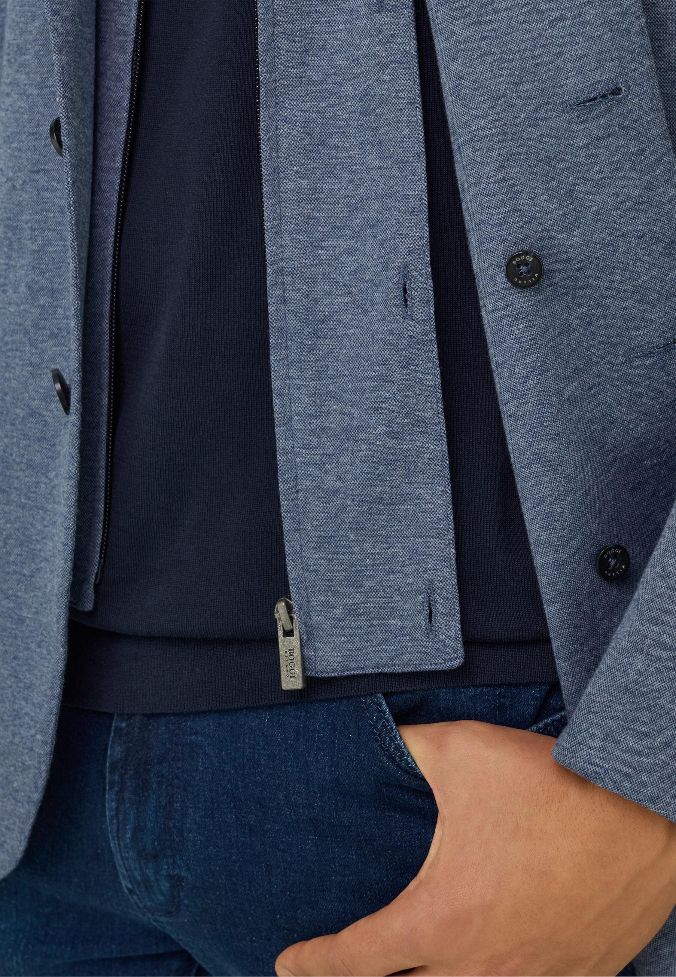Blue Madison Sweatshirt Jacket In A Stretch Cotton Blend, Blue, large image number 2