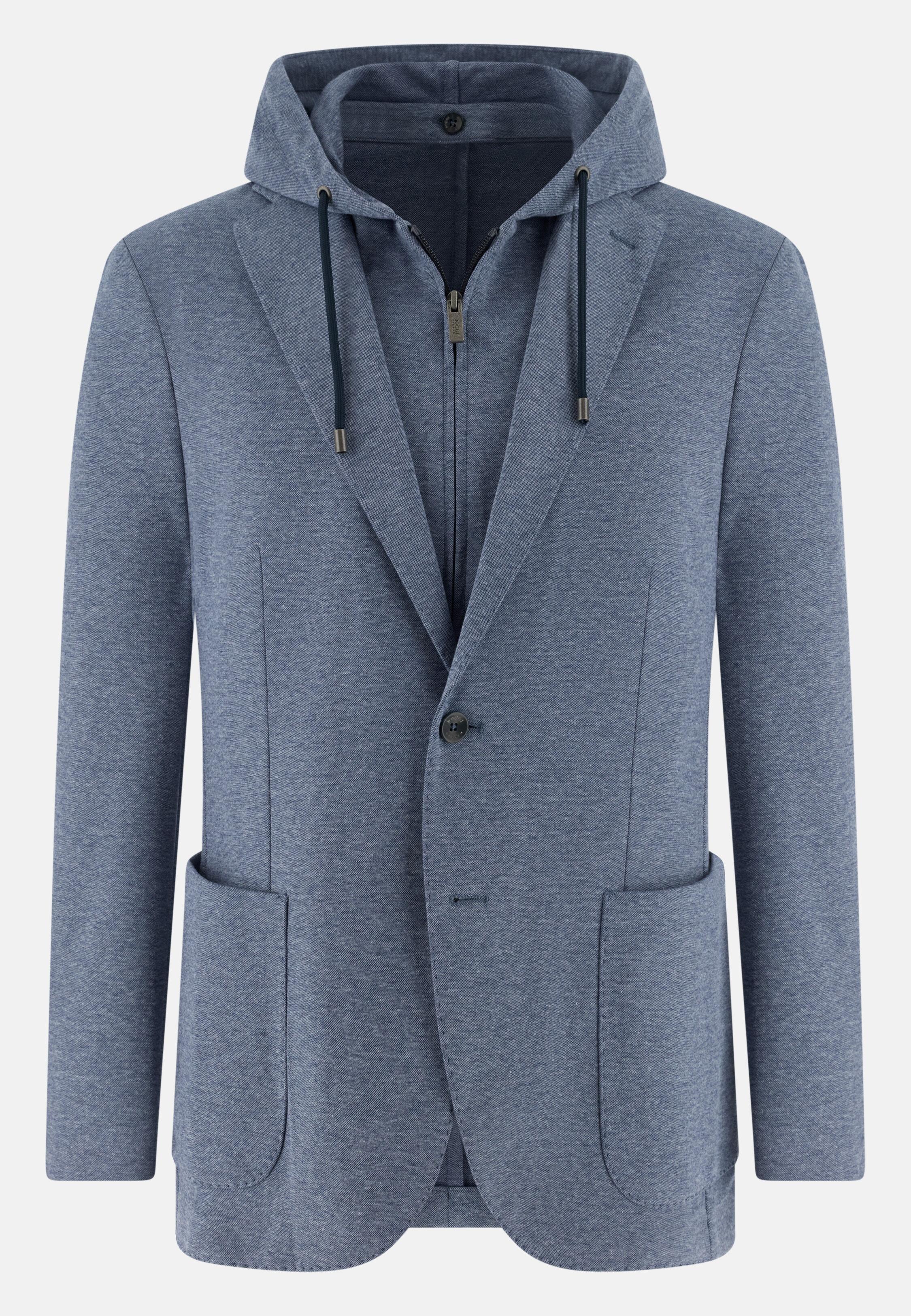 Blue Madison Sweatshirt Jacket In A Stretch Cotton Blend, Blue, large image number 3