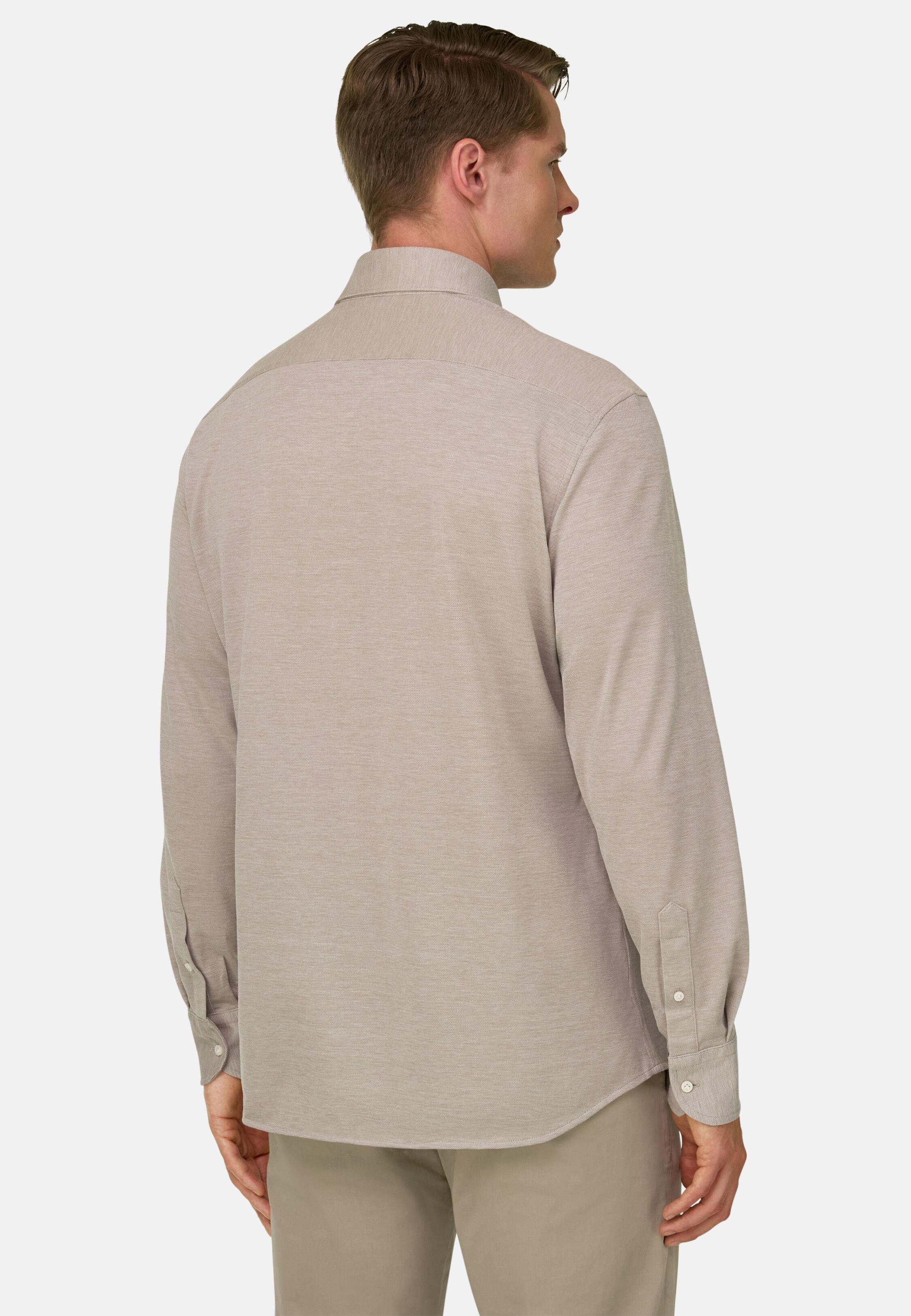 Piquet Open Collar Polo Shirt Regular Fit Brown, Taupe, large image number 1