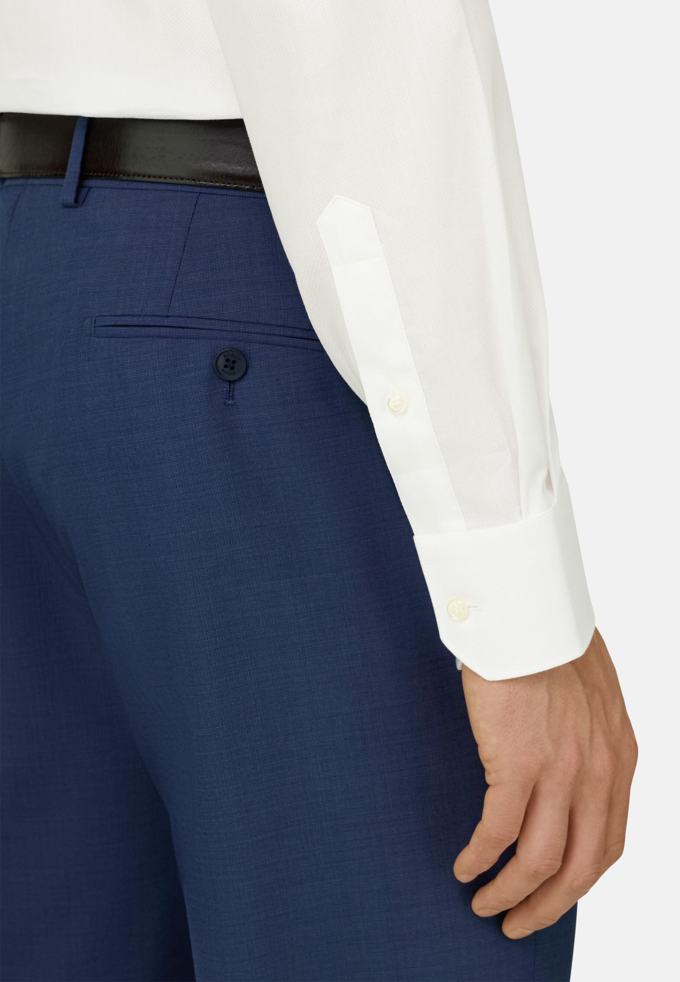 Dobby Napoli Collar Shirt Slim Fit White, White, large image number 2