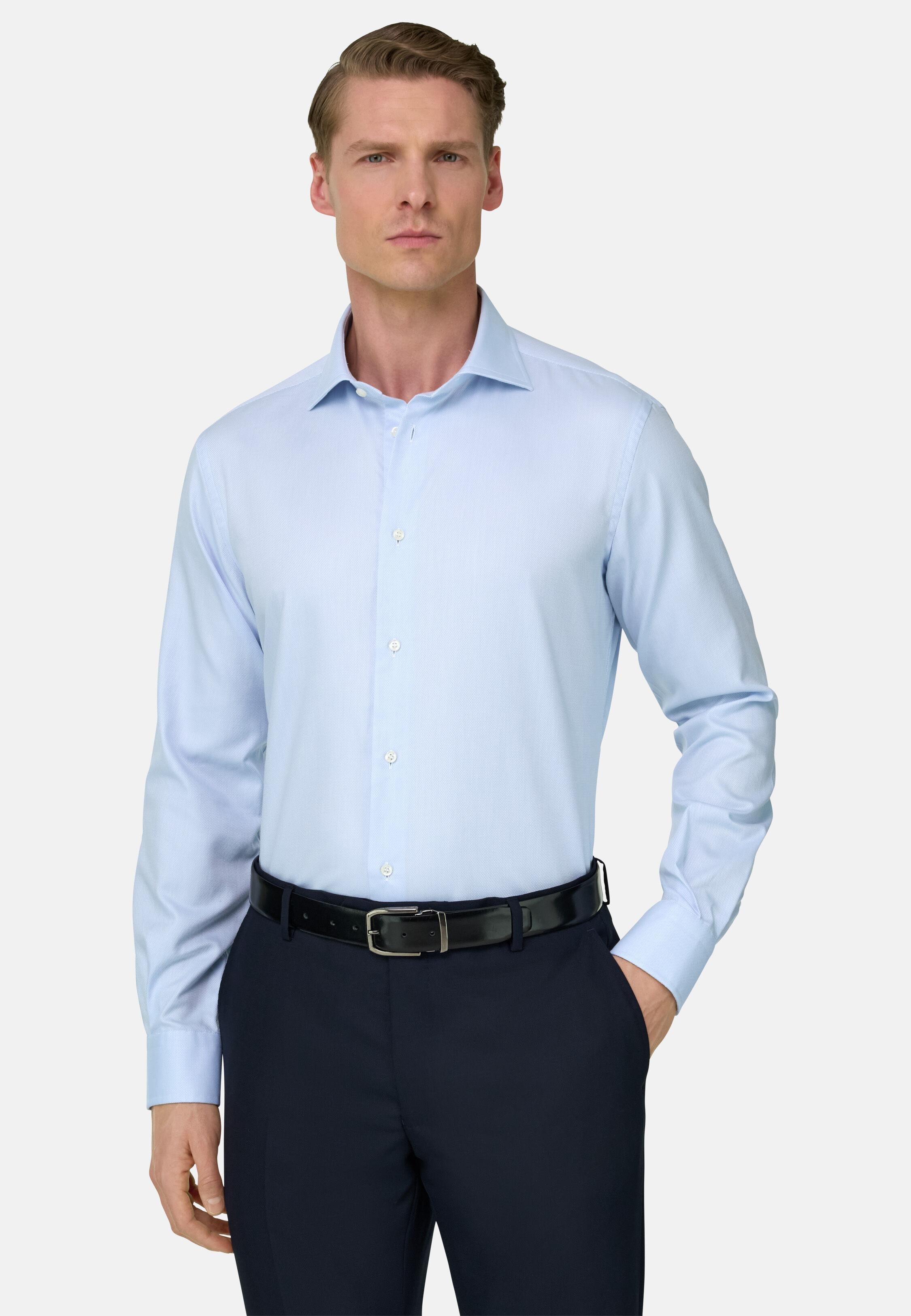 Dobby Windsor Collar Shirt Regular Fit Blue, Light Blue, large image number 0
