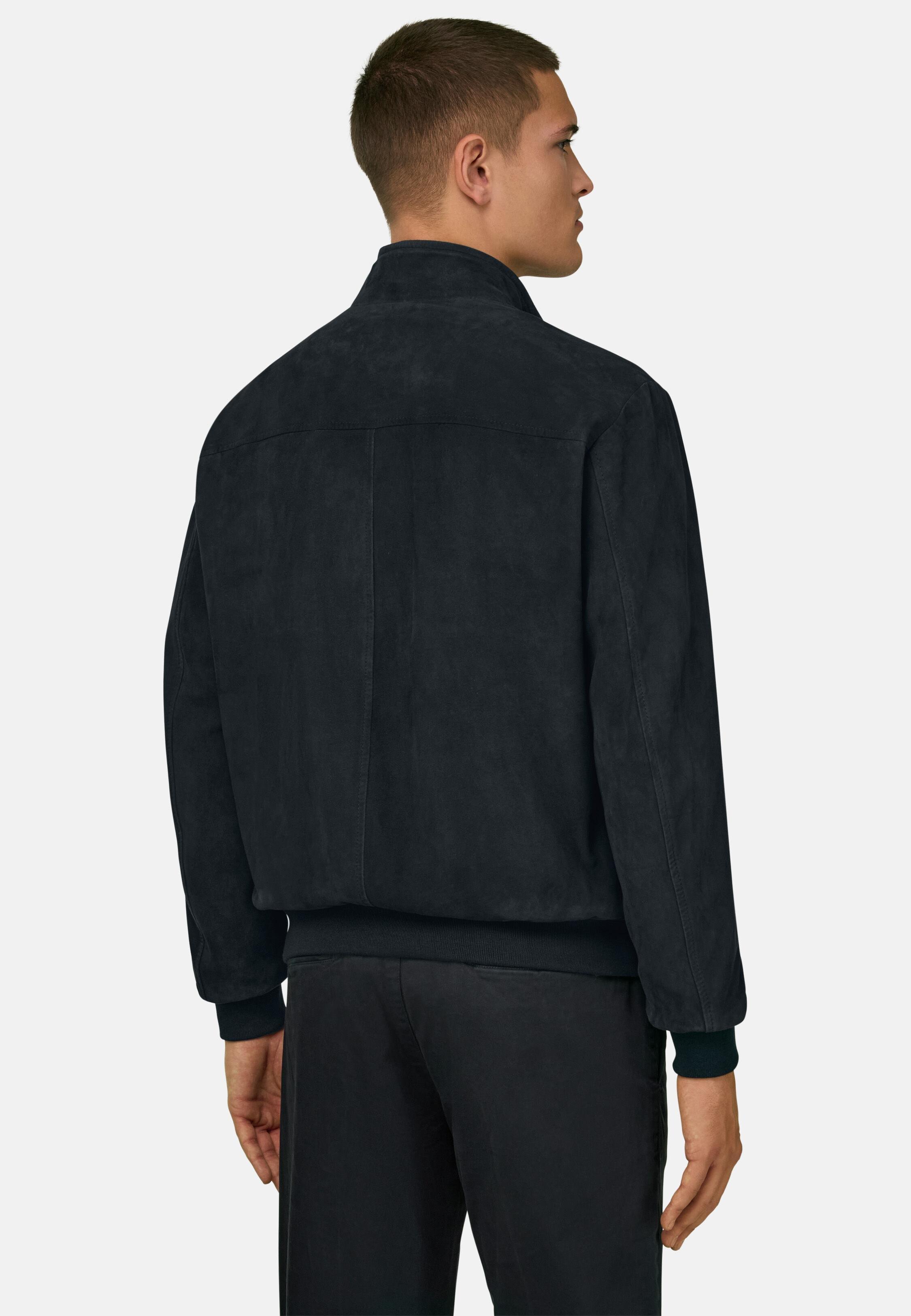 Suede Bomber Blue, Navy blue, medium