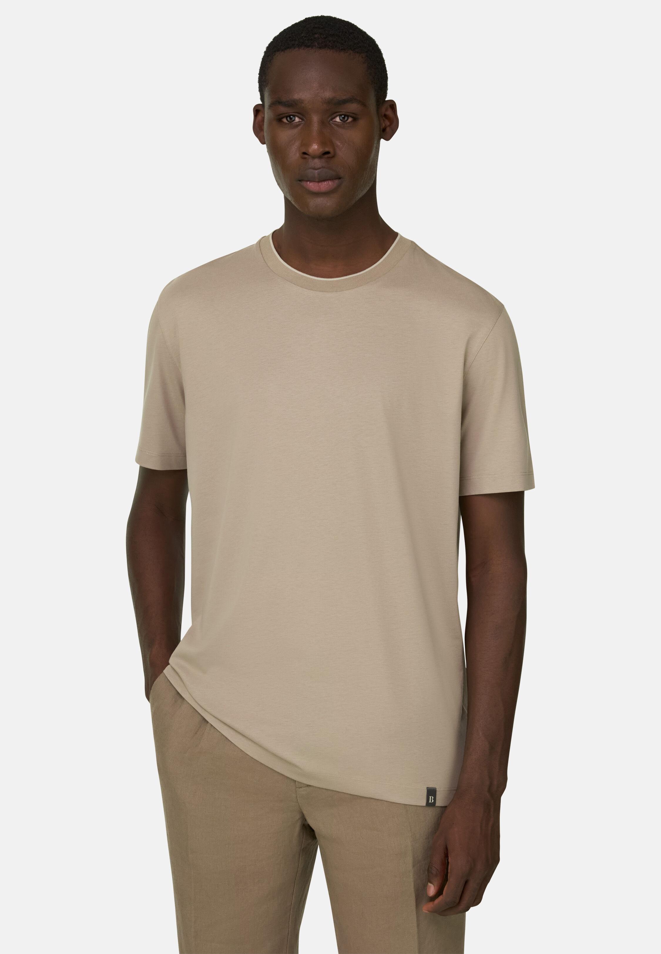 Cotton/Tencel T-Shirt Brown, Taupe, large image number 0