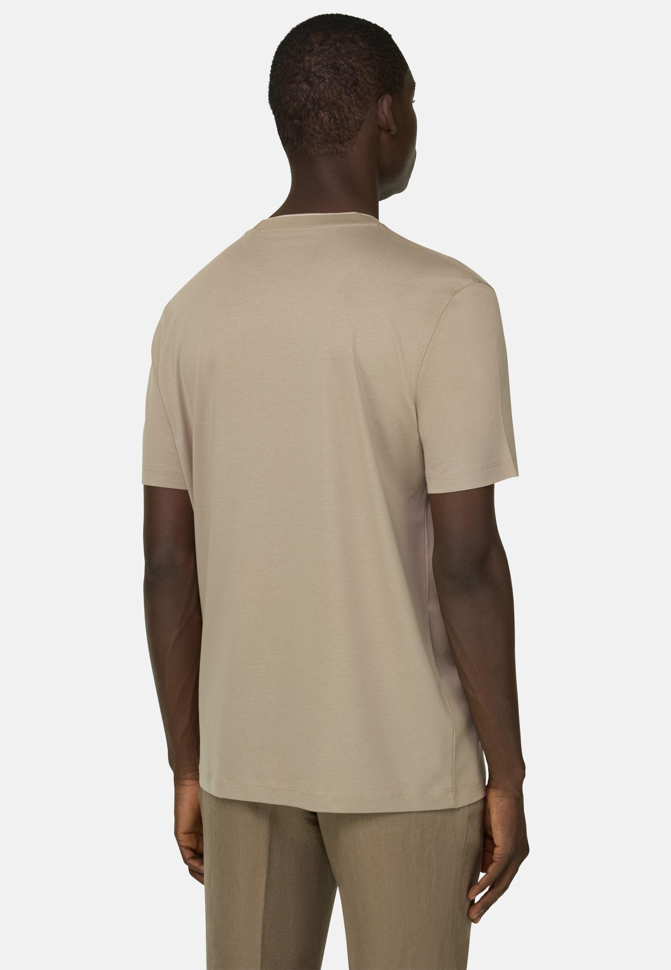 Cotton/Tencel T-Shirt Brown, Taupe, large image number 1