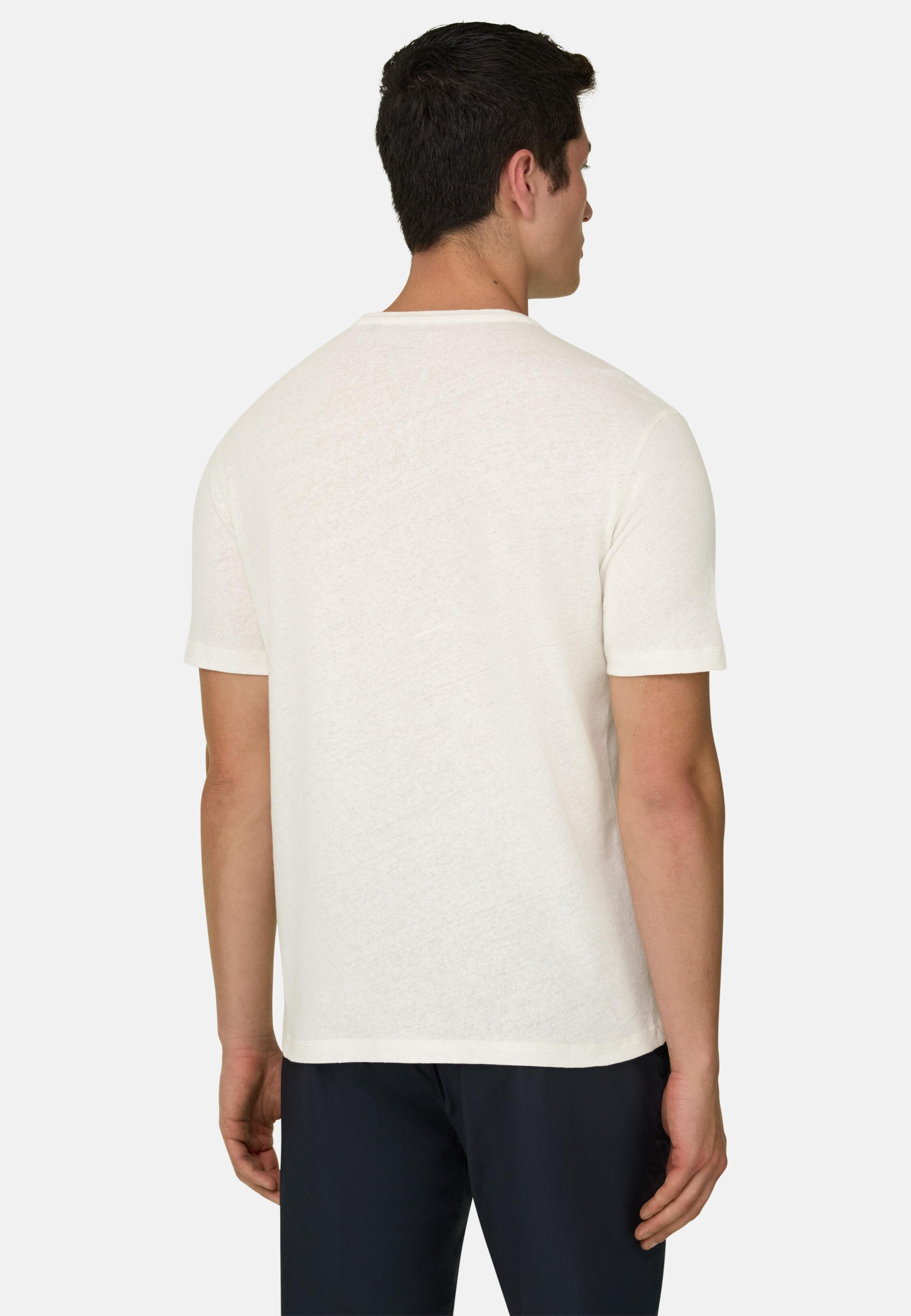 T Shirt Cotton Linen White, White, medium