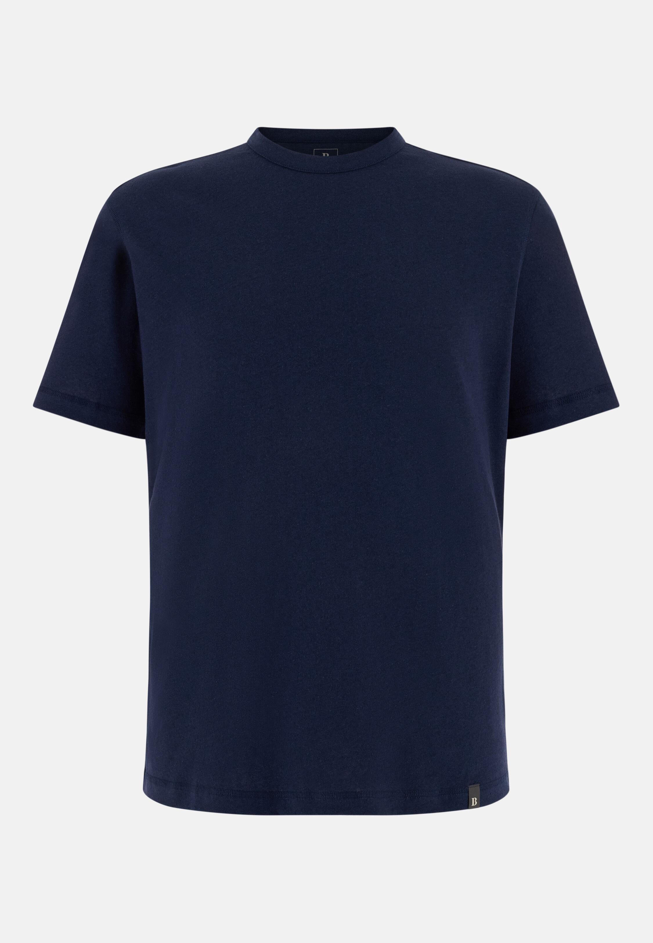 T Shirt Cotton Linen Blue, Navy blue, large image number 3