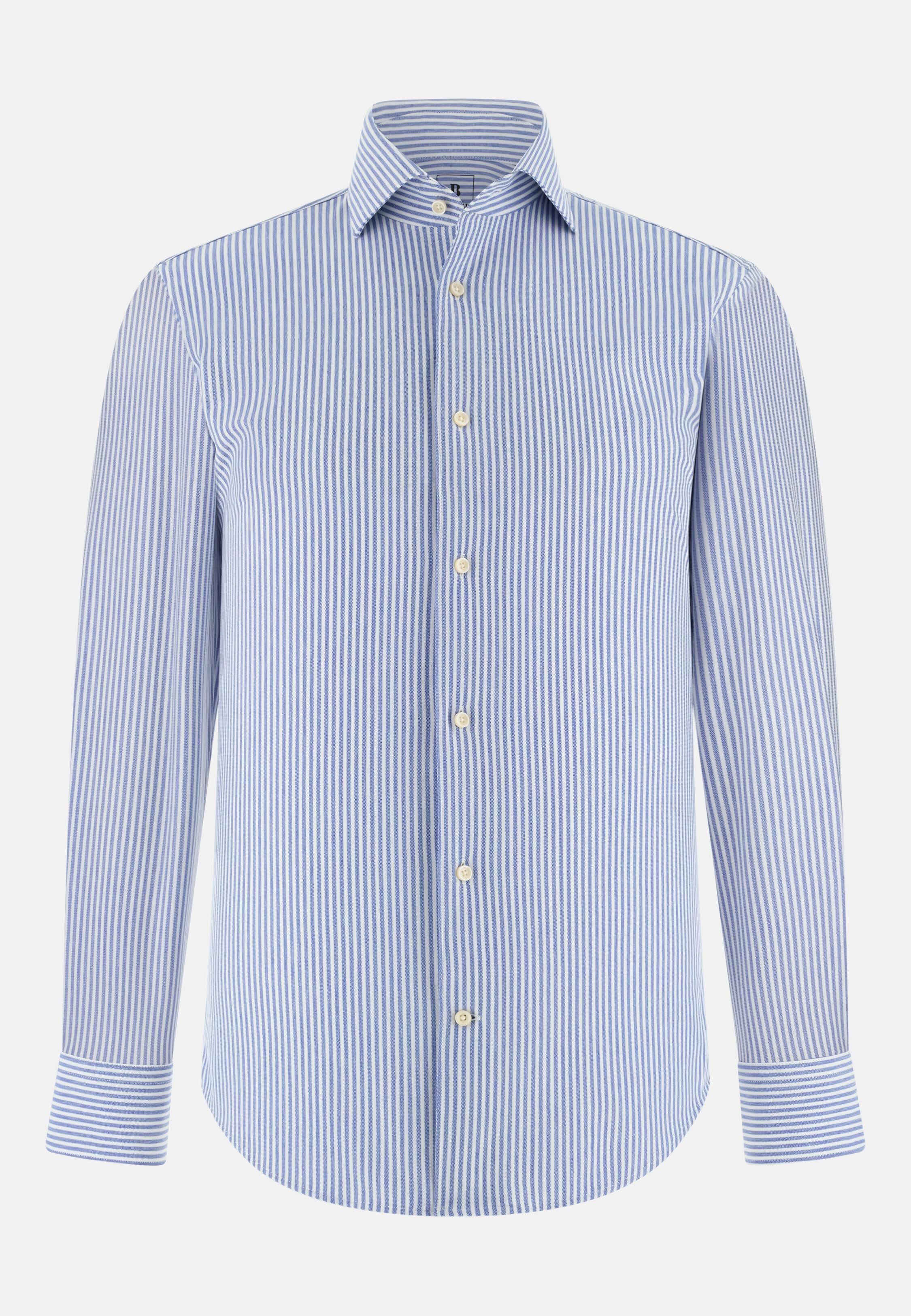 Collar Polo Shirt in Striped Jersey Bowling, Light Blue, Light Blue, large image number 4