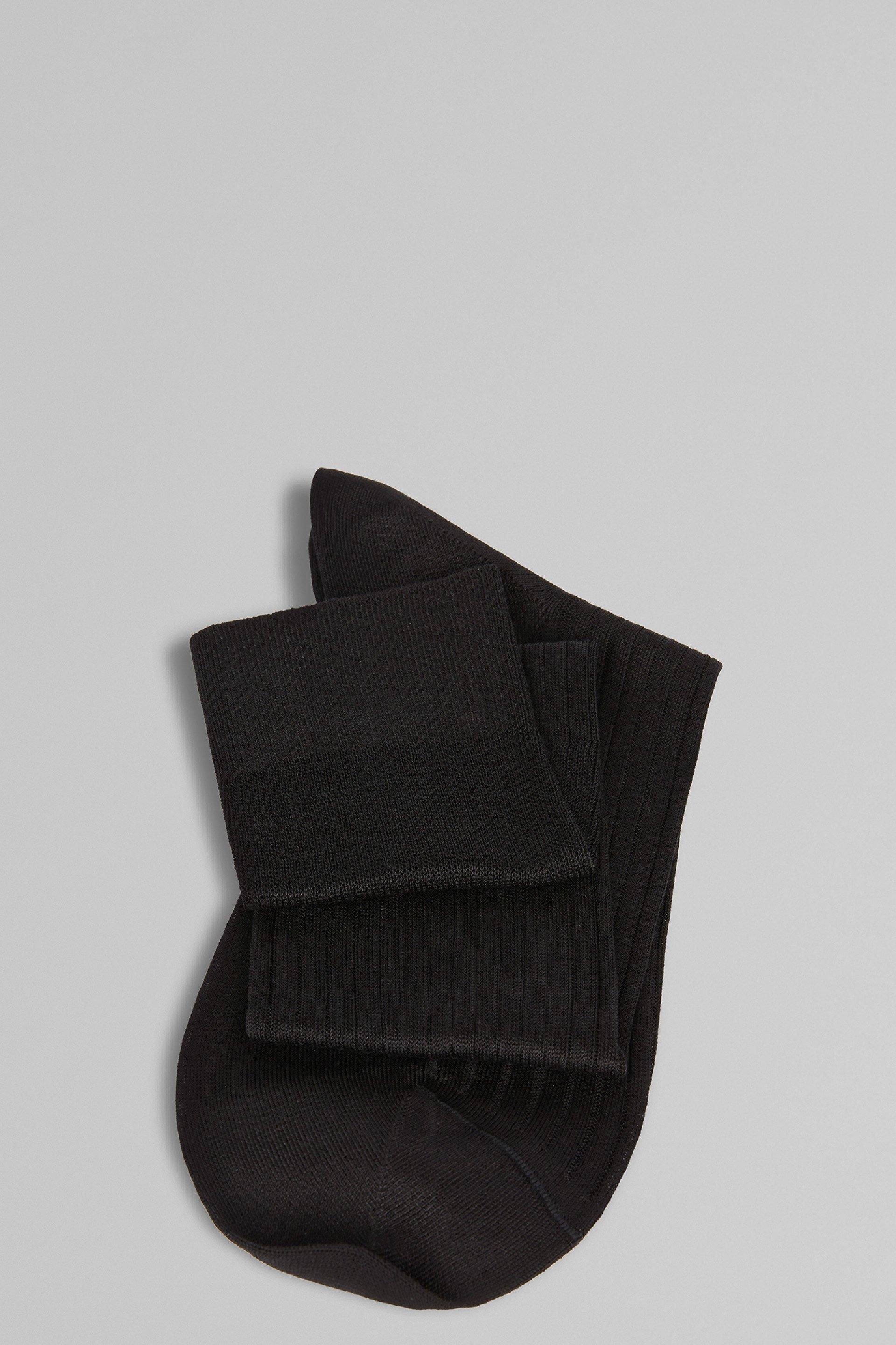 Black Ribbed Long Socks, , large image number 2