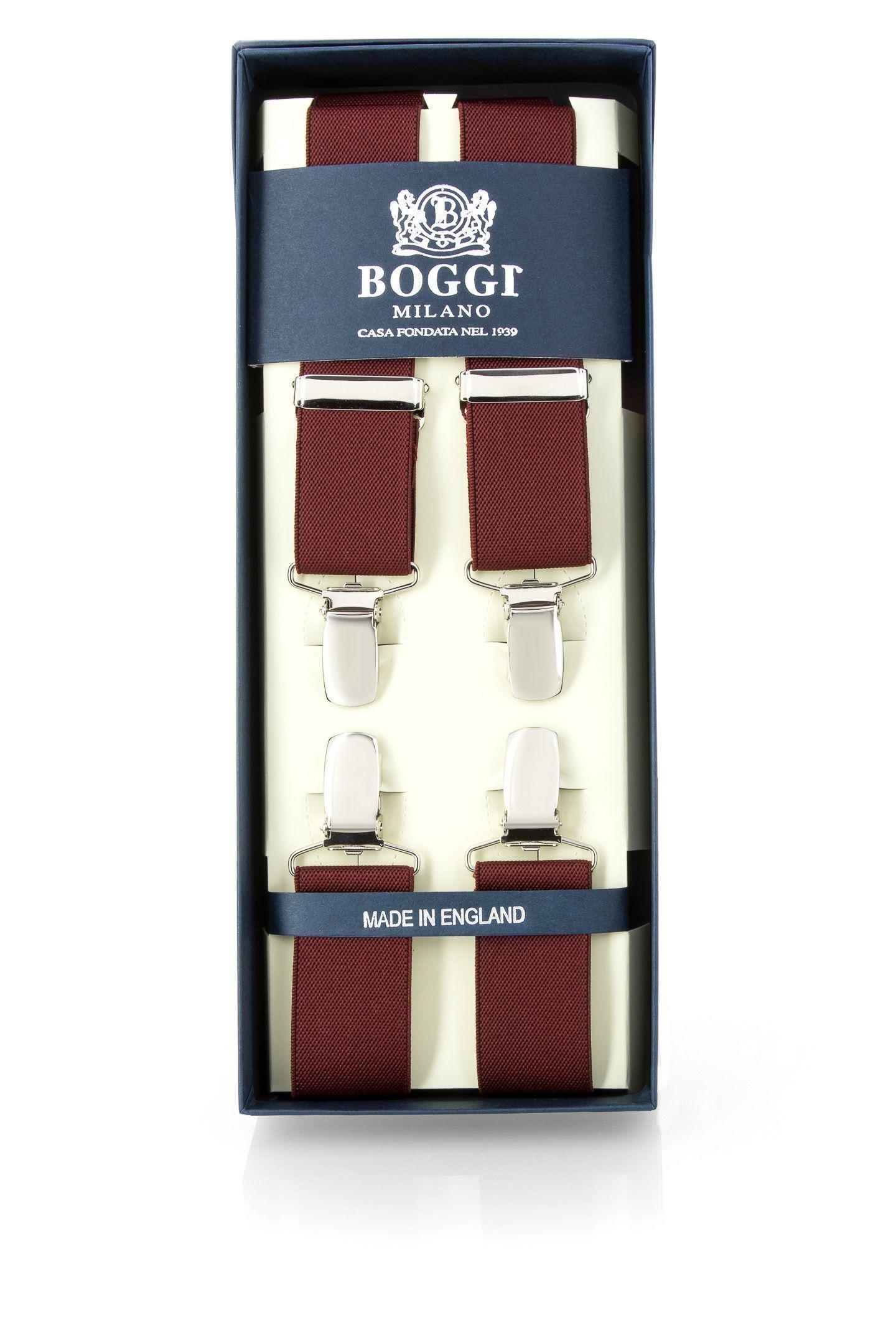 Boggi Milano - Burgundy Elasticated Braces