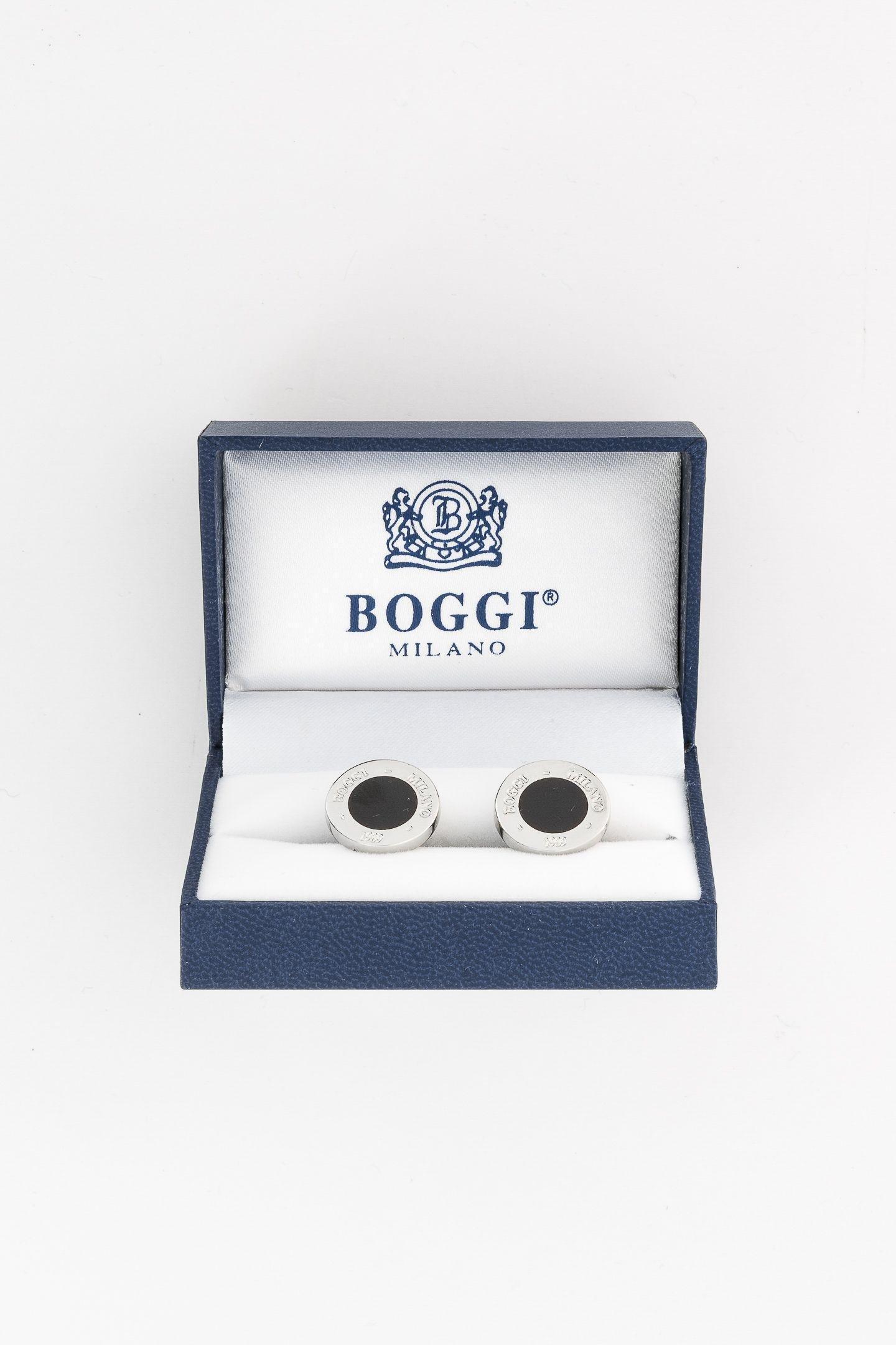 Circular Logo Cufflinks Black, Black, large image number 0