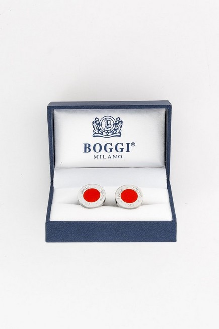 Boggi Milano - Red Circular Logo Cufflinks