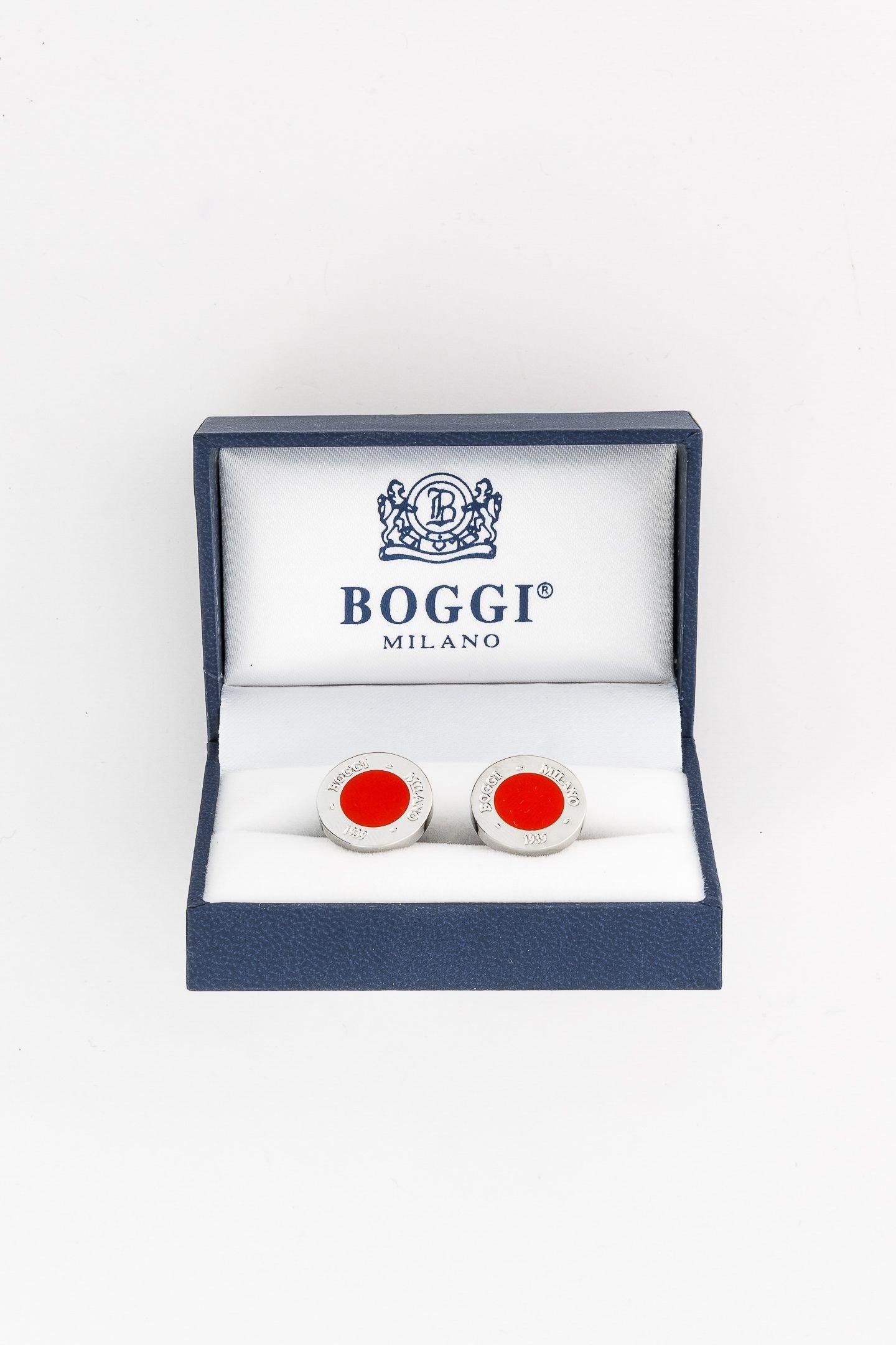 Red Circular Logo Cufflinks, Red, large image number 0