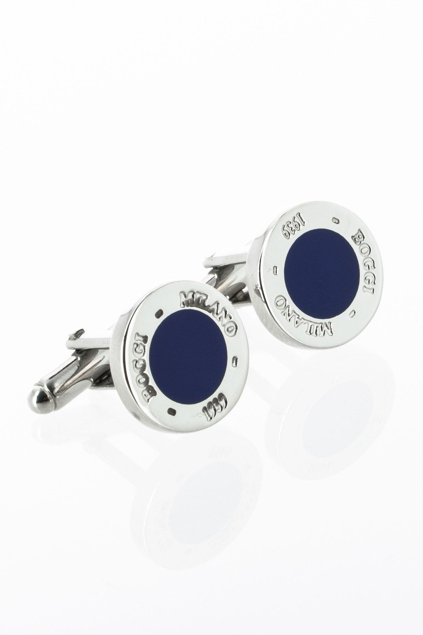 Circular Logo Cufflinks Blue, Blue, large image number 1