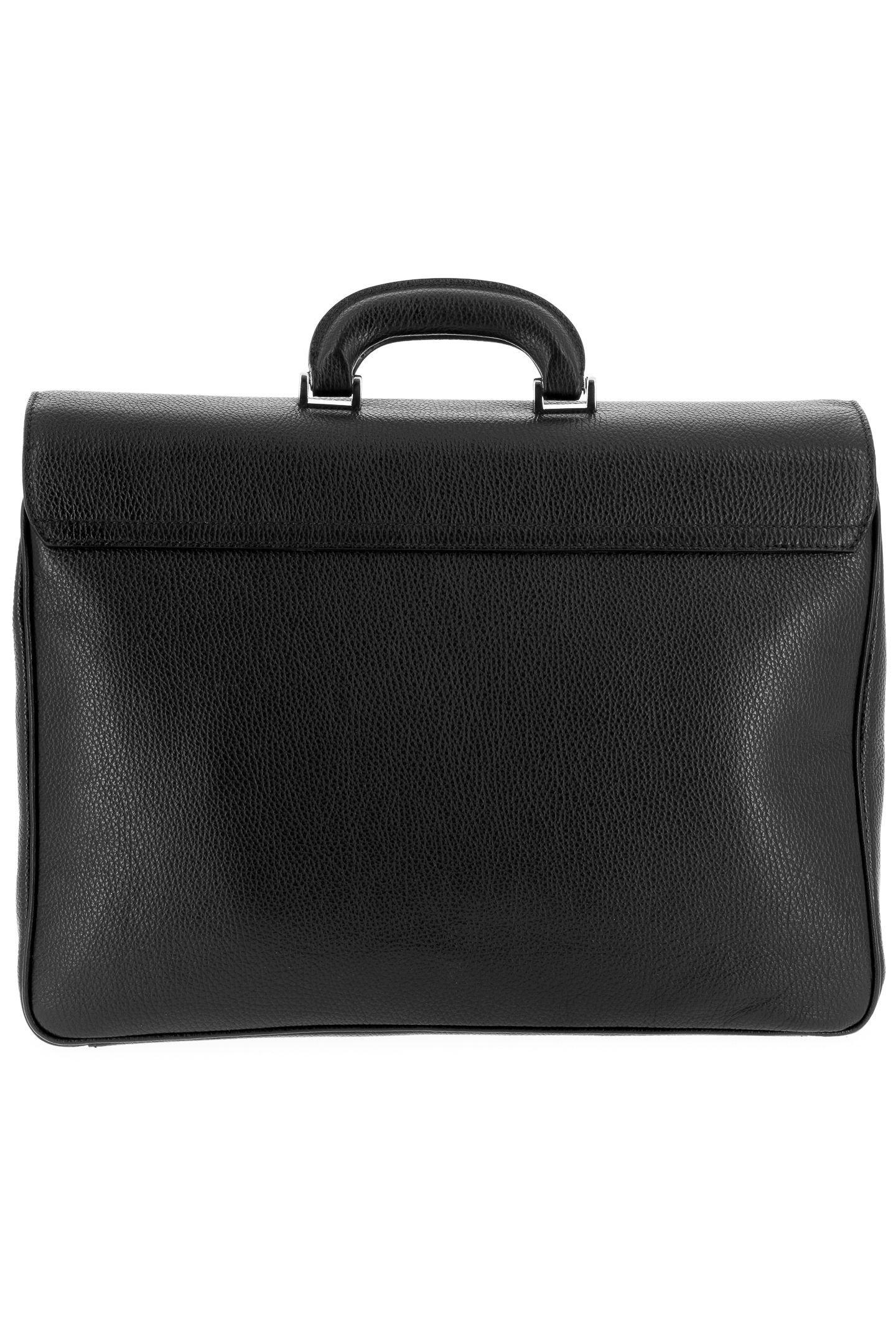 Black Leather Briefcase, Black, large image number 1