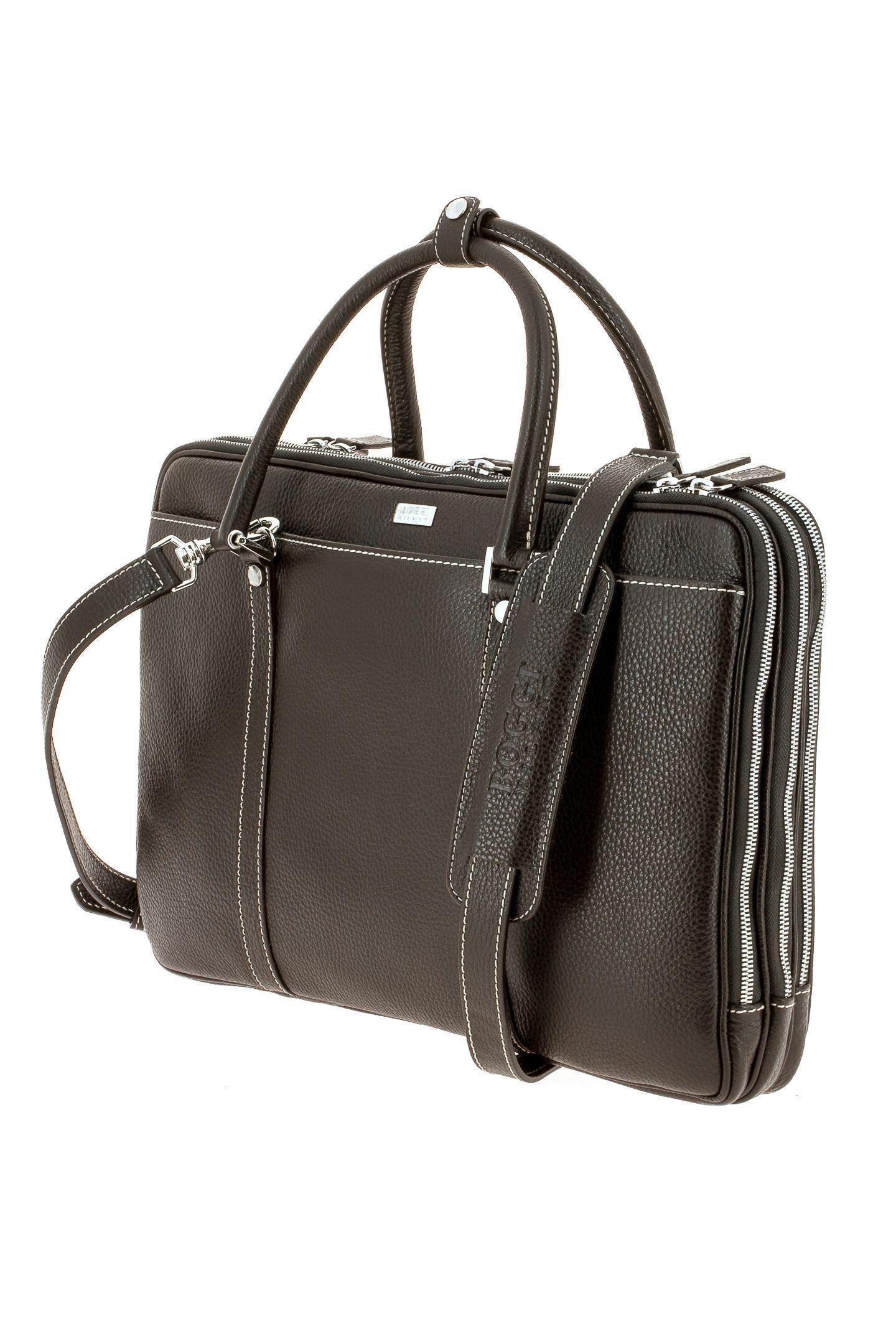 Brown Leather Laptop Bag, Dark brown, large image number 0