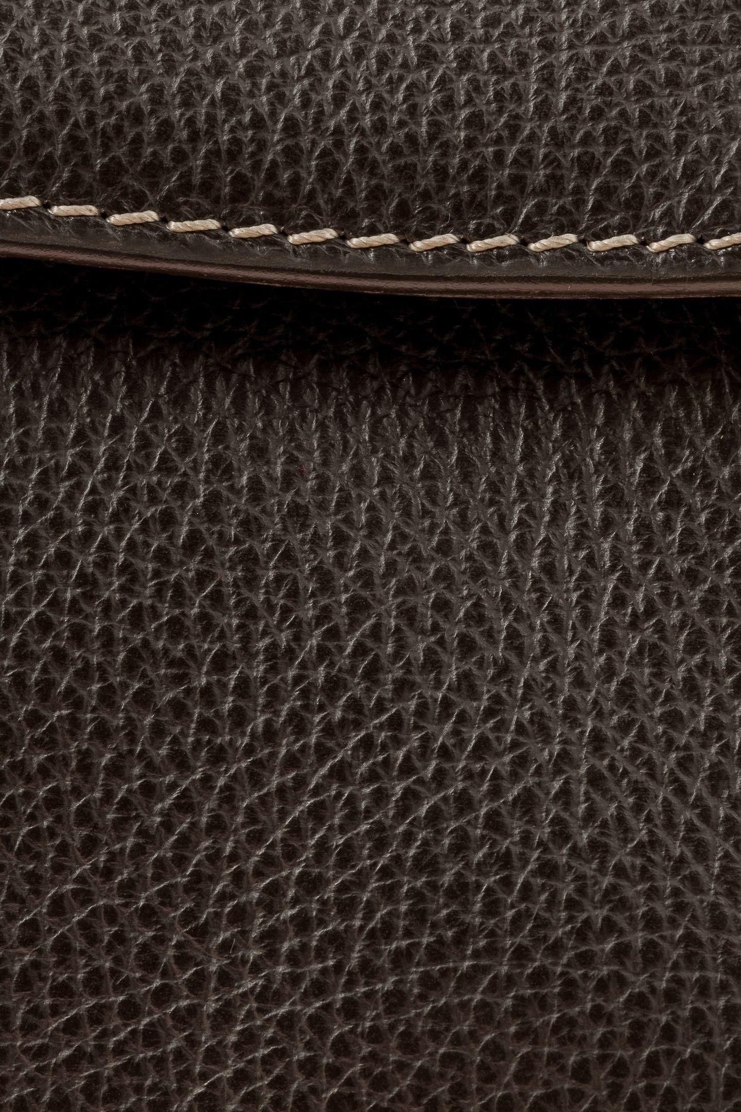 Brown Leather Laptop Bag, Dark brown, large image number 2