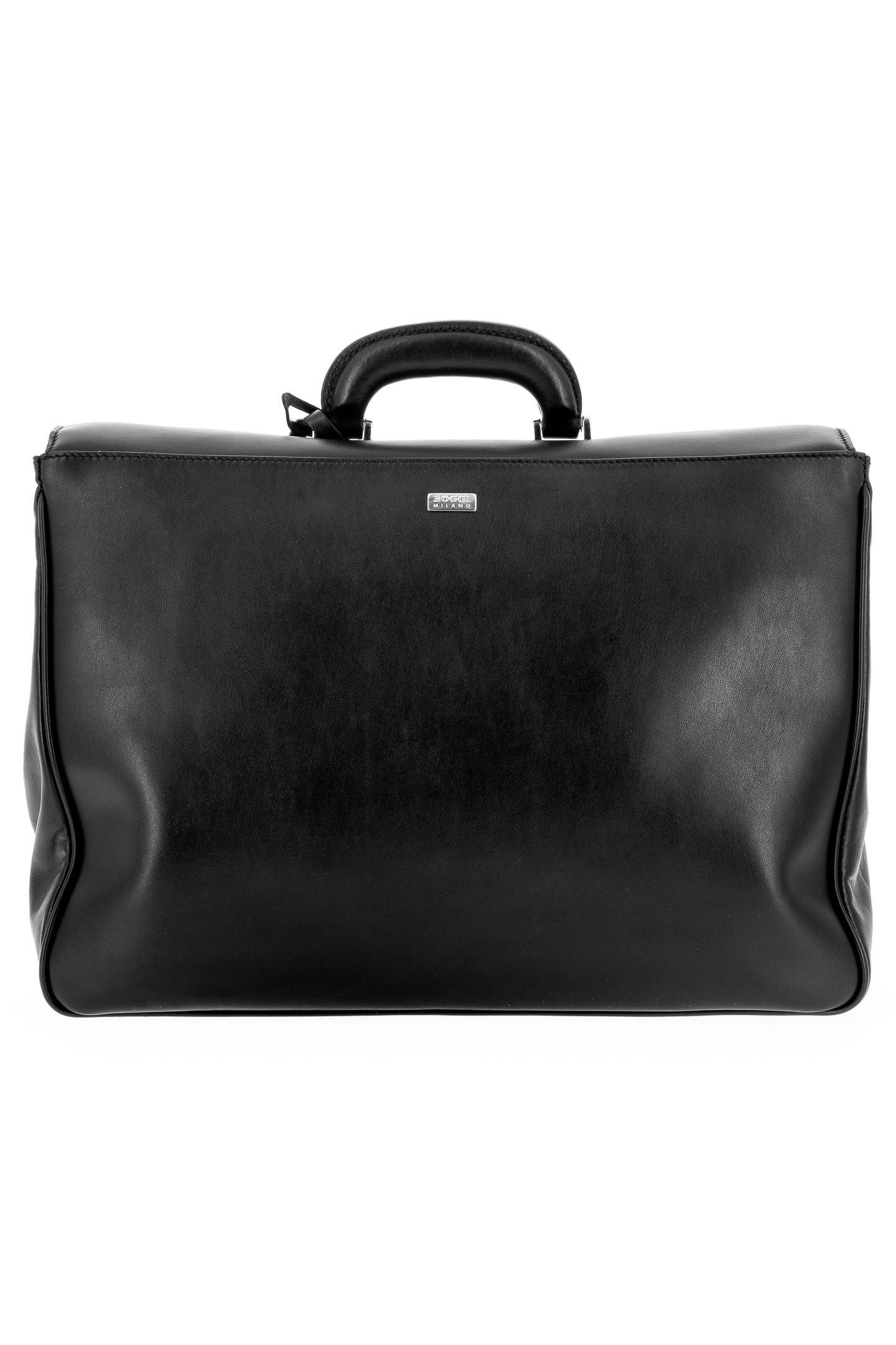 Black Soft Leather Briefcase, Black, large image number 1