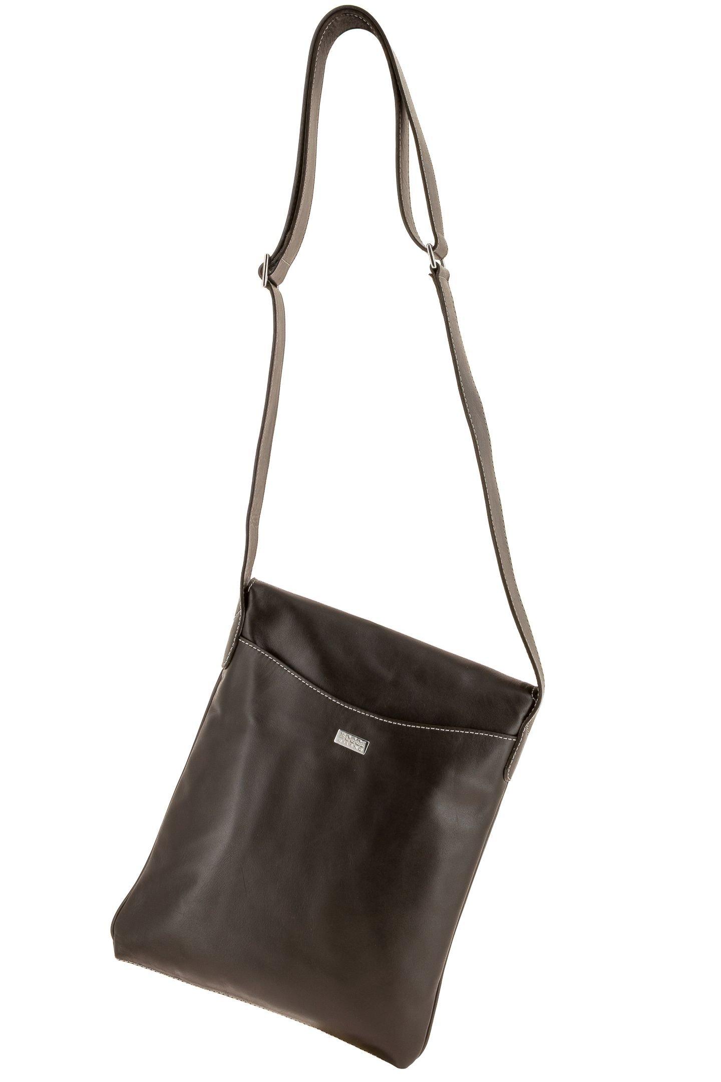 Brown Soft Leather Briefcase, Dark brown, large image number 1