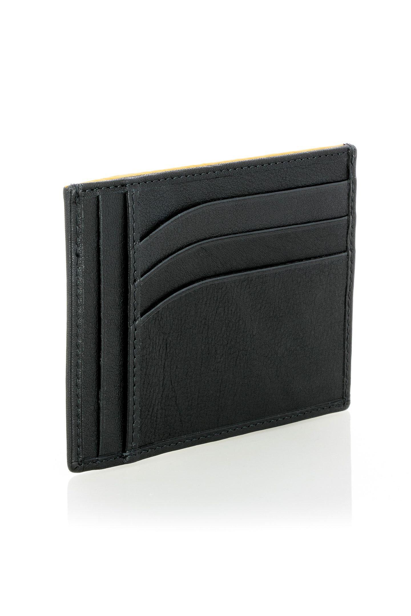 Black Soft Leather Card Wallet, Black, large image number 0
