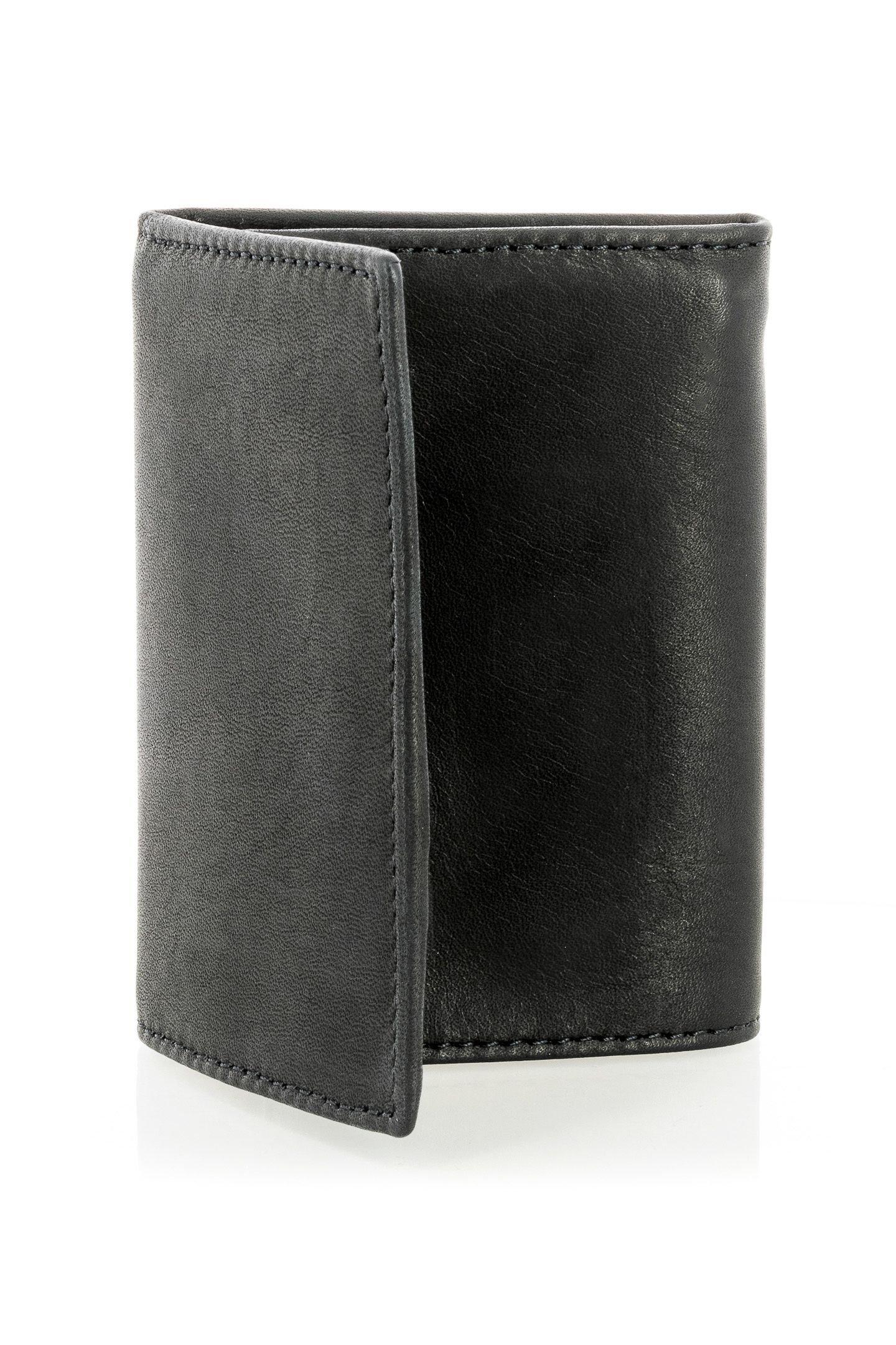 Black Soft Leather Book Wallet, Black, large image number 0