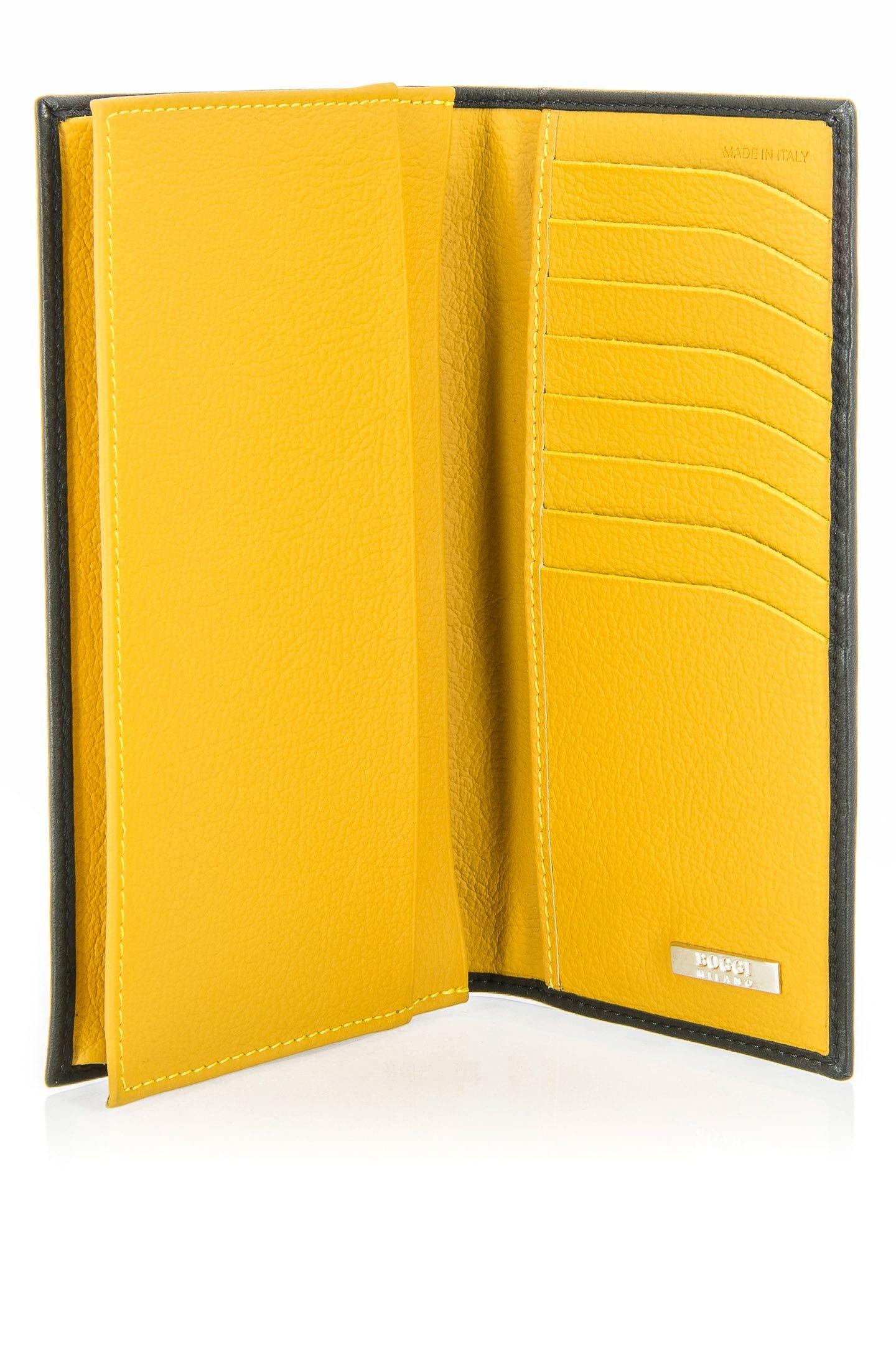 Black Soft Leather Long Wallet, Black, medium