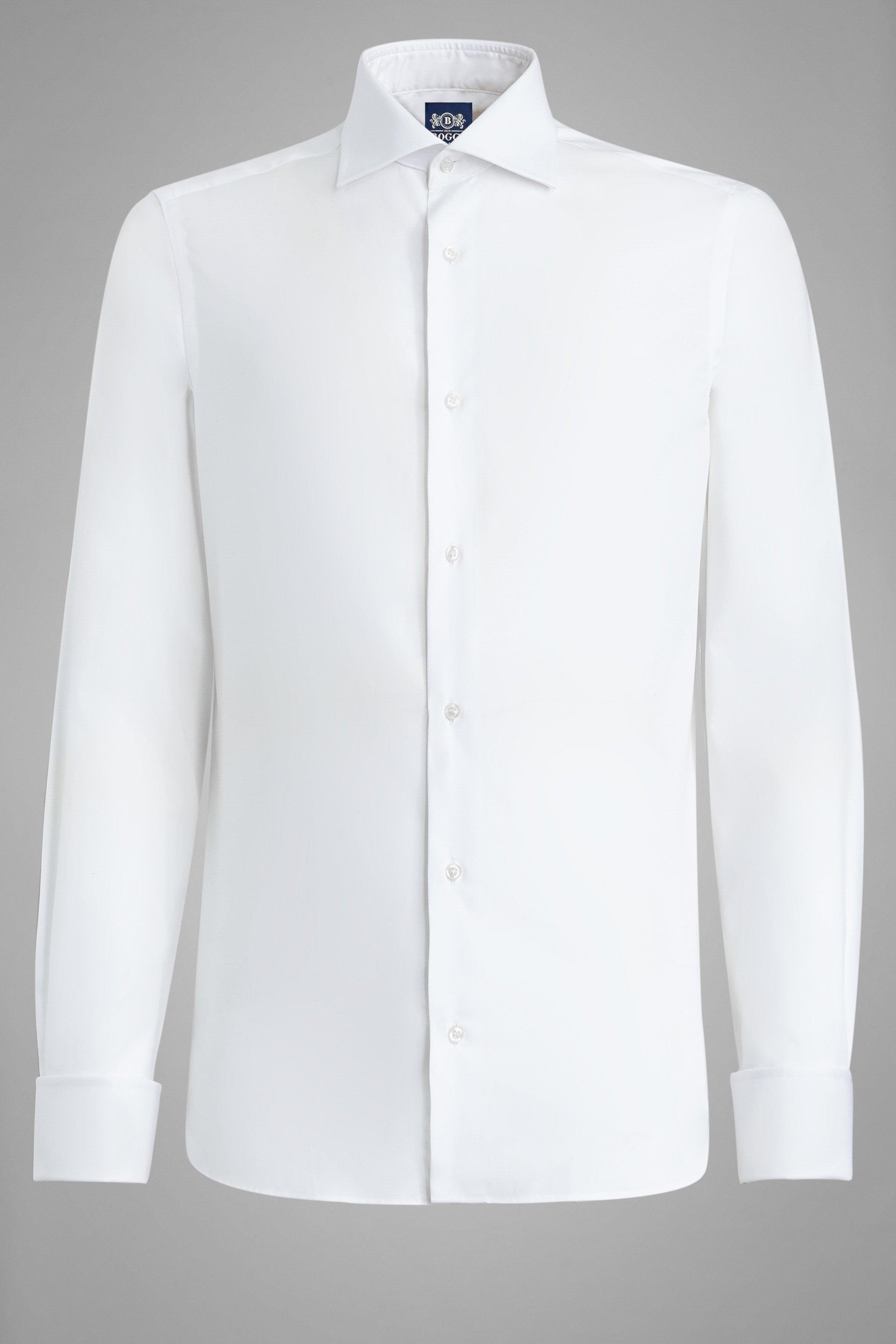 Boggi Milano - White Slim Cotton Pinspot Shirt