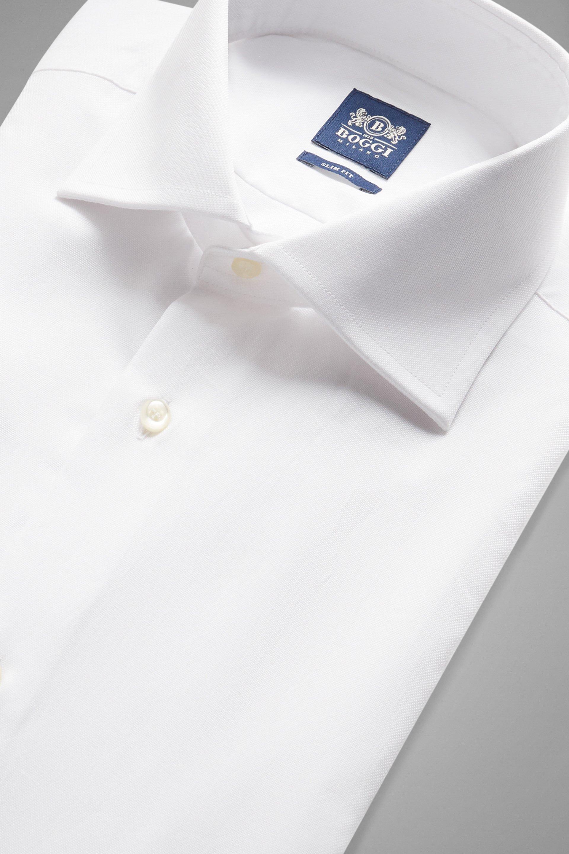 White Slim Cotton Pinspot Shirt, , large image number 6