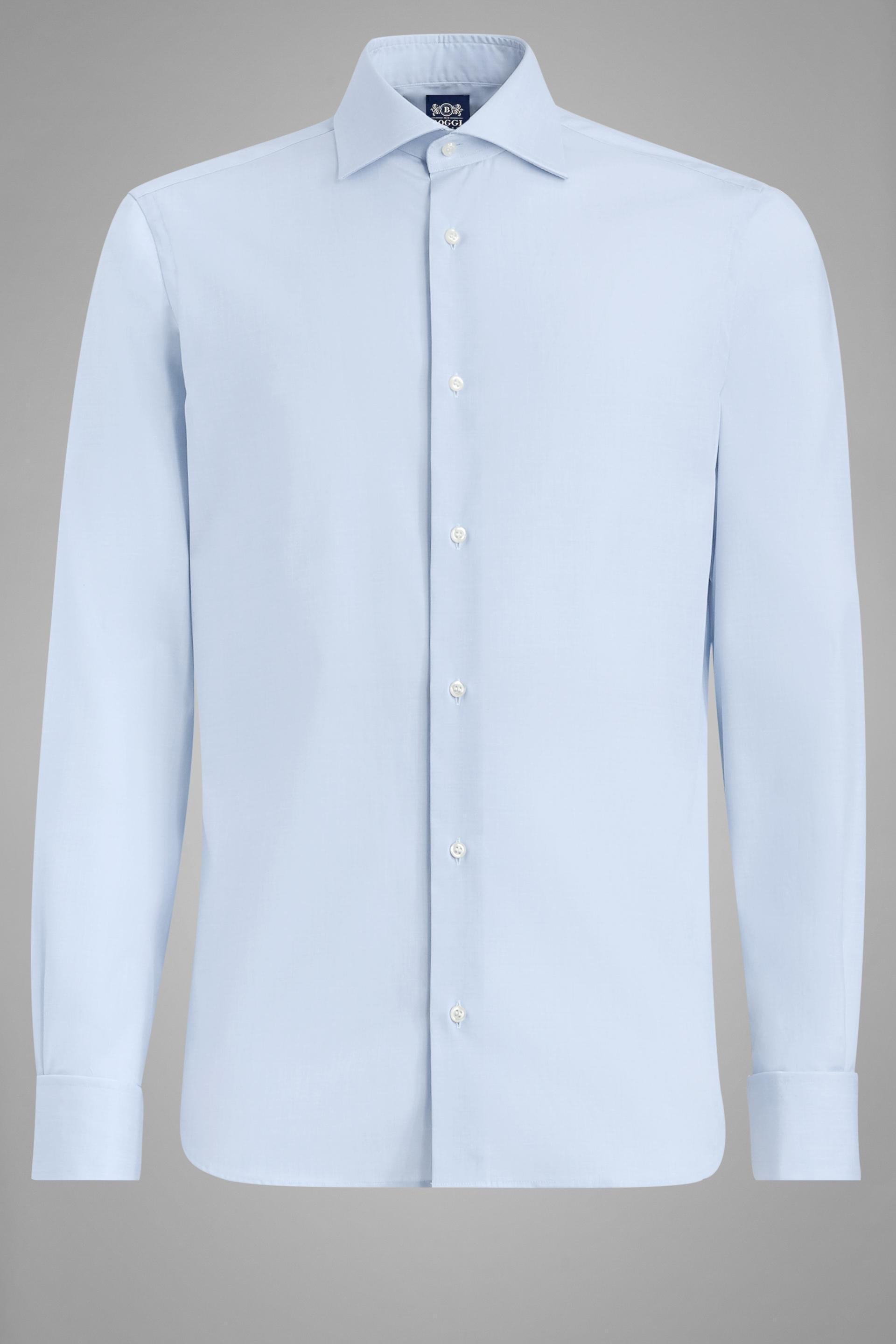 Blue Plain Tailored Formal Shirt, , large image number 3