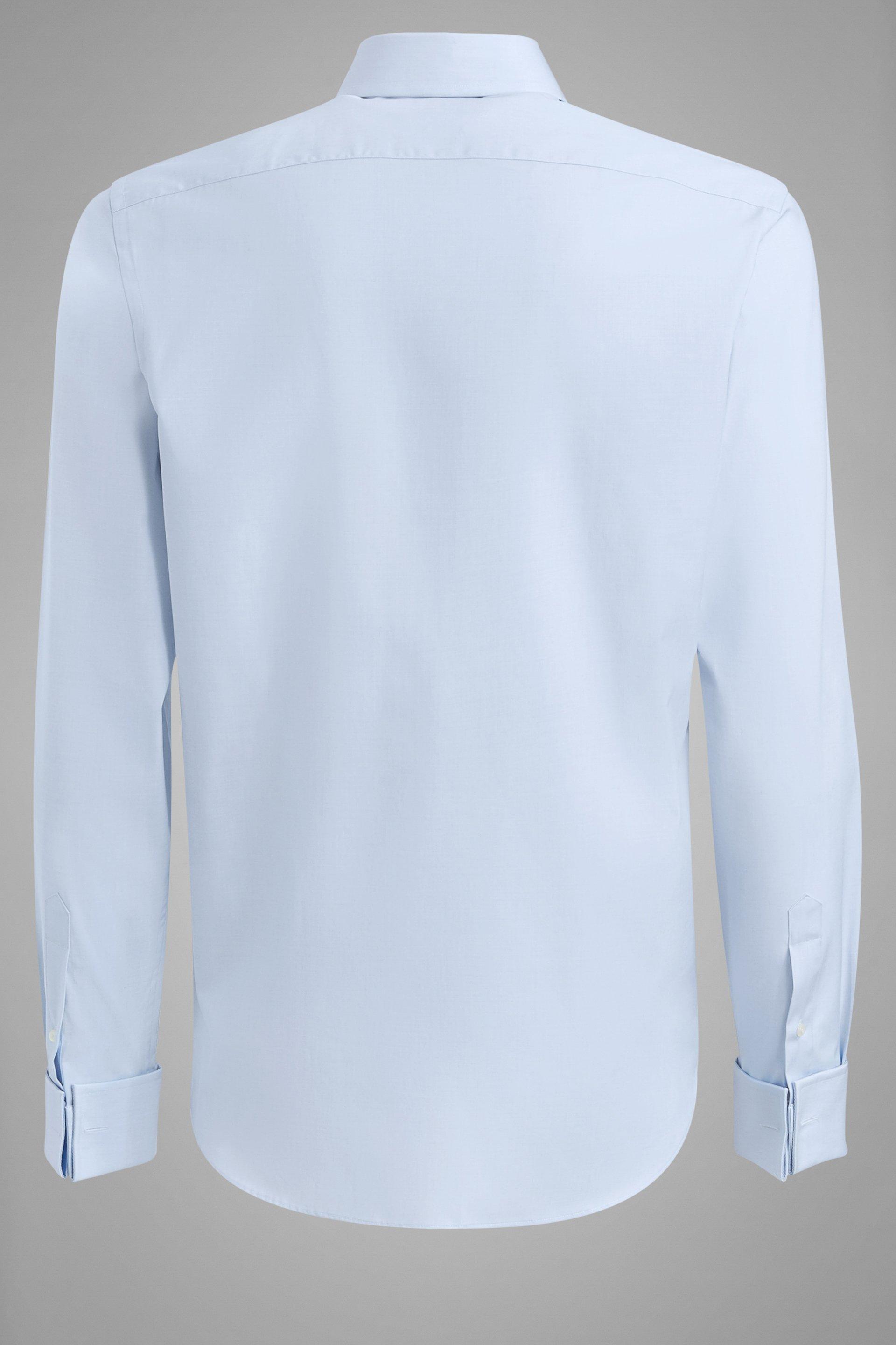 Blue Plain Tailored Formal Shirt, , large image number 4